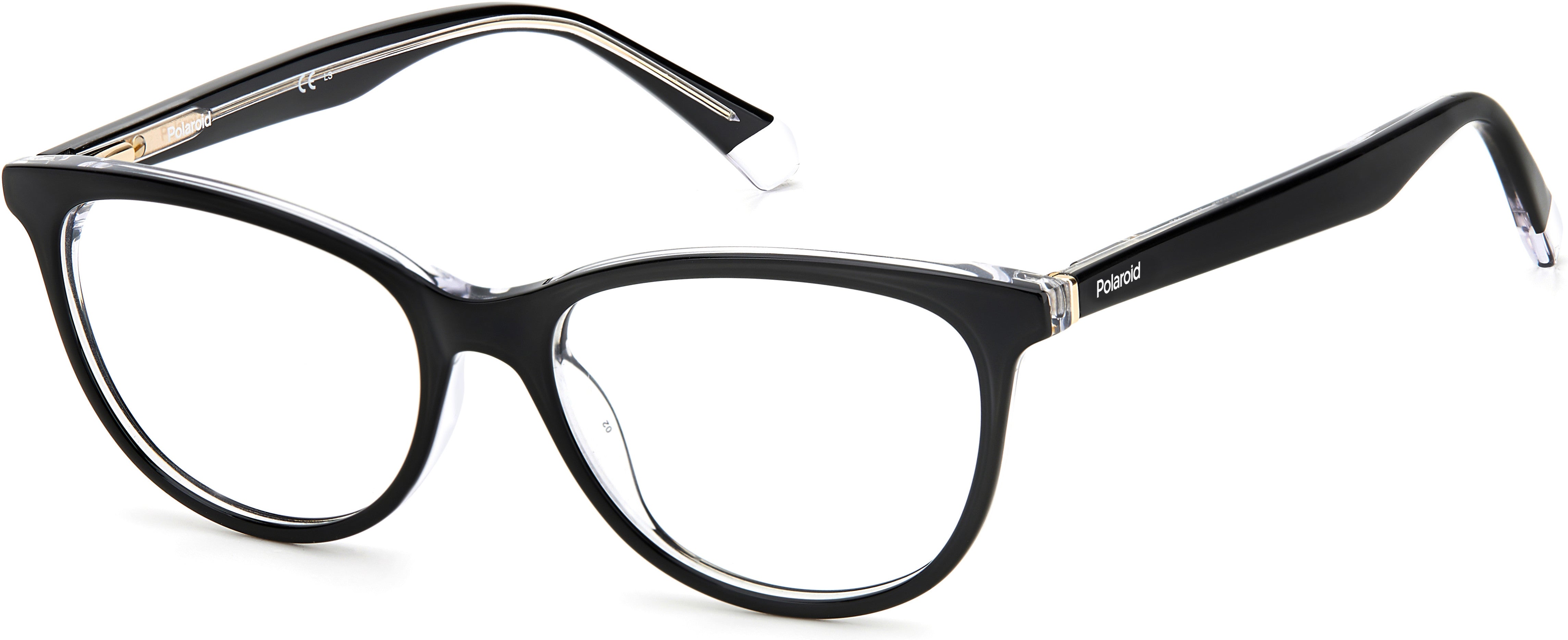 Polaroid Core Polaroid D 395 Cat Eye/butterfly Eyeglasses 07C5-07C5  Black Crystal (00 Demo Lens)