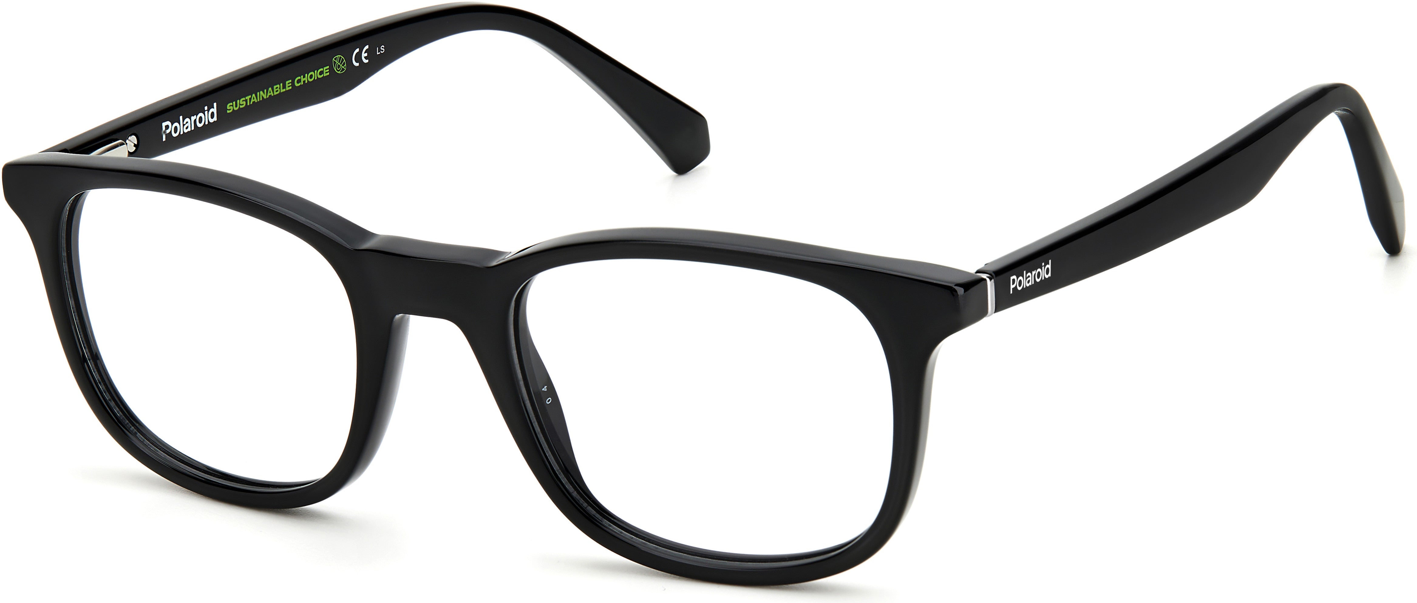 Polaroid Core Polaroid D 424 Square Eyeglasses 0807-0807  Black (00 Demo Lens)