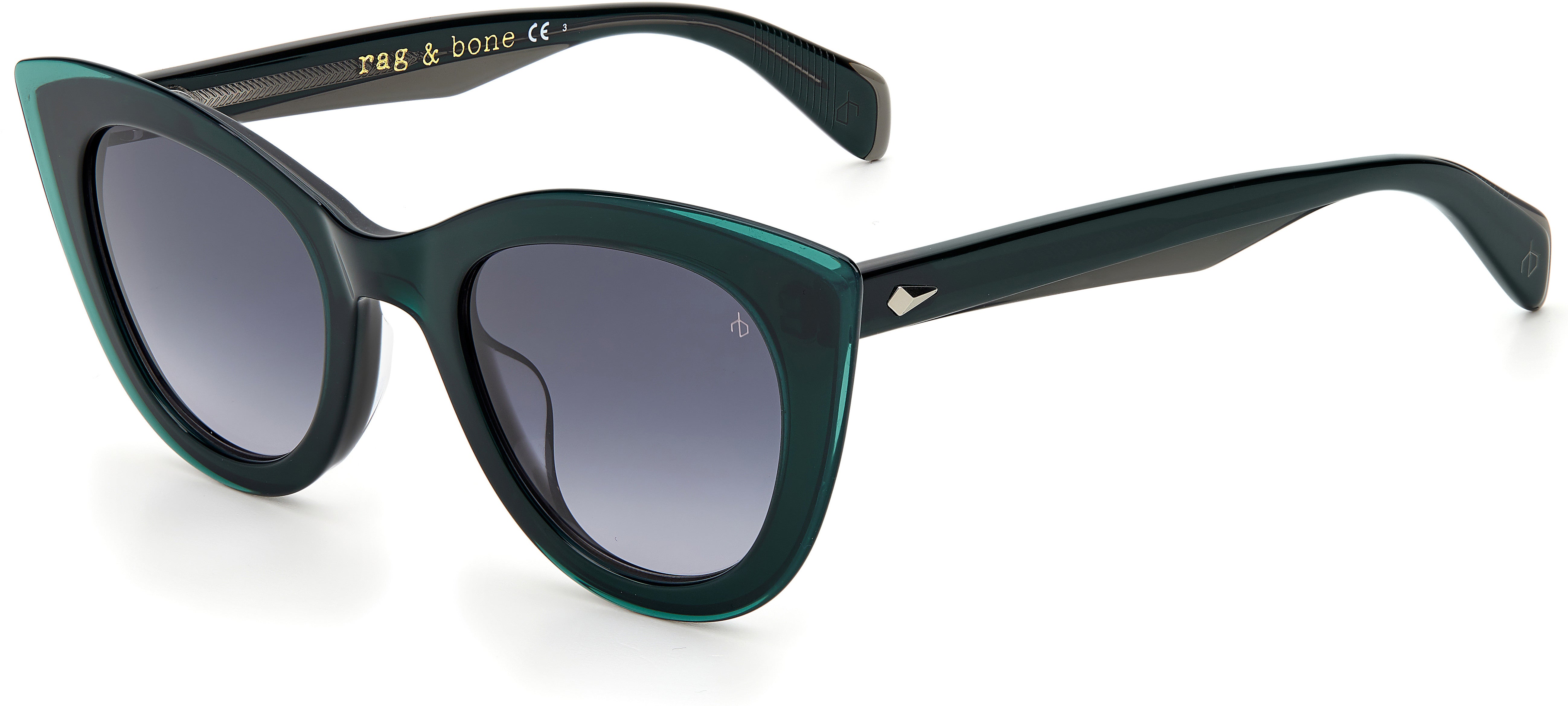 Rag & Bone Rag &amp; Bone 1042/G/S Cat Eye/butterfly Sunglasses 03U5-03U5  Gray Green (9O Dark Gray Gradient)