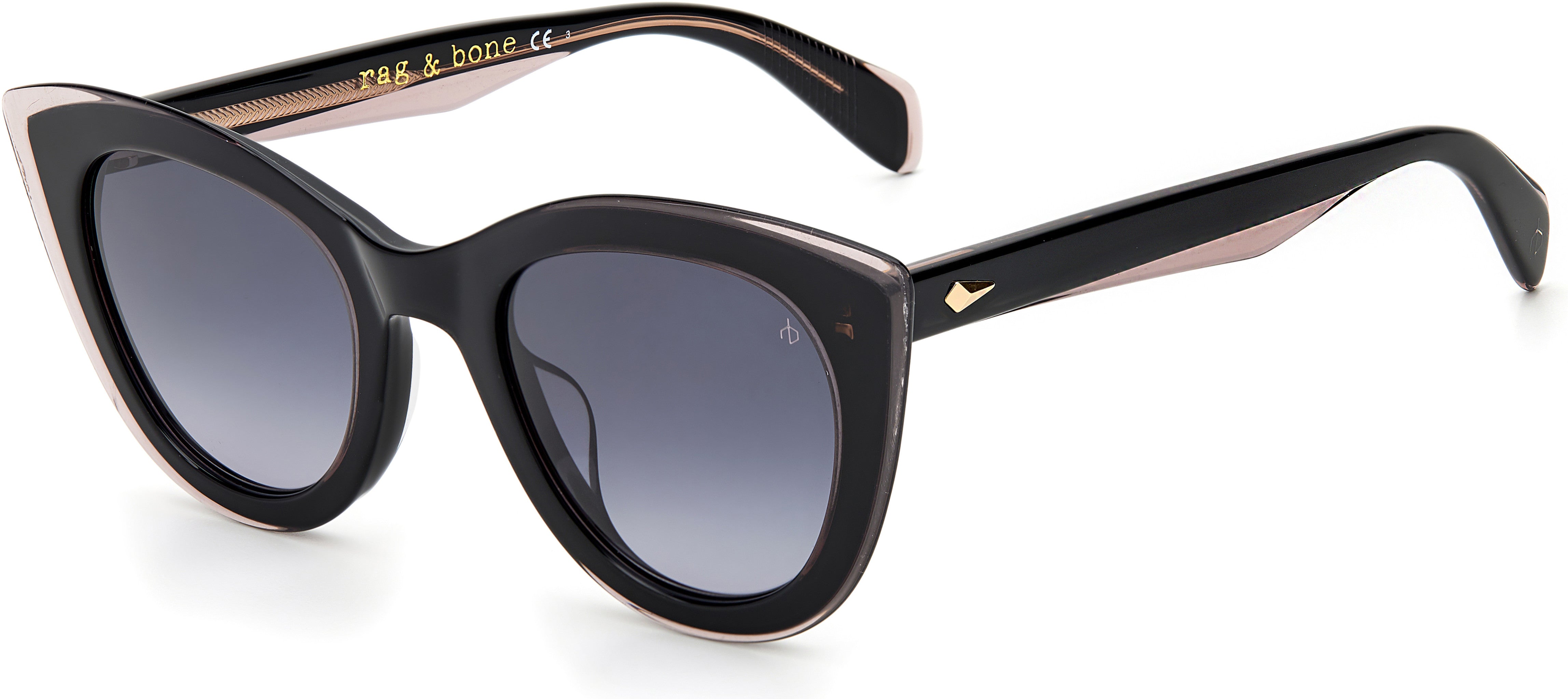 Rag & Bone Rag &amp; Bone 1042/G/S Cat Eye/butterfly Sunglasses 0N4Y-0N4Y  Mauve Black (9O Dark Gray Gradient)