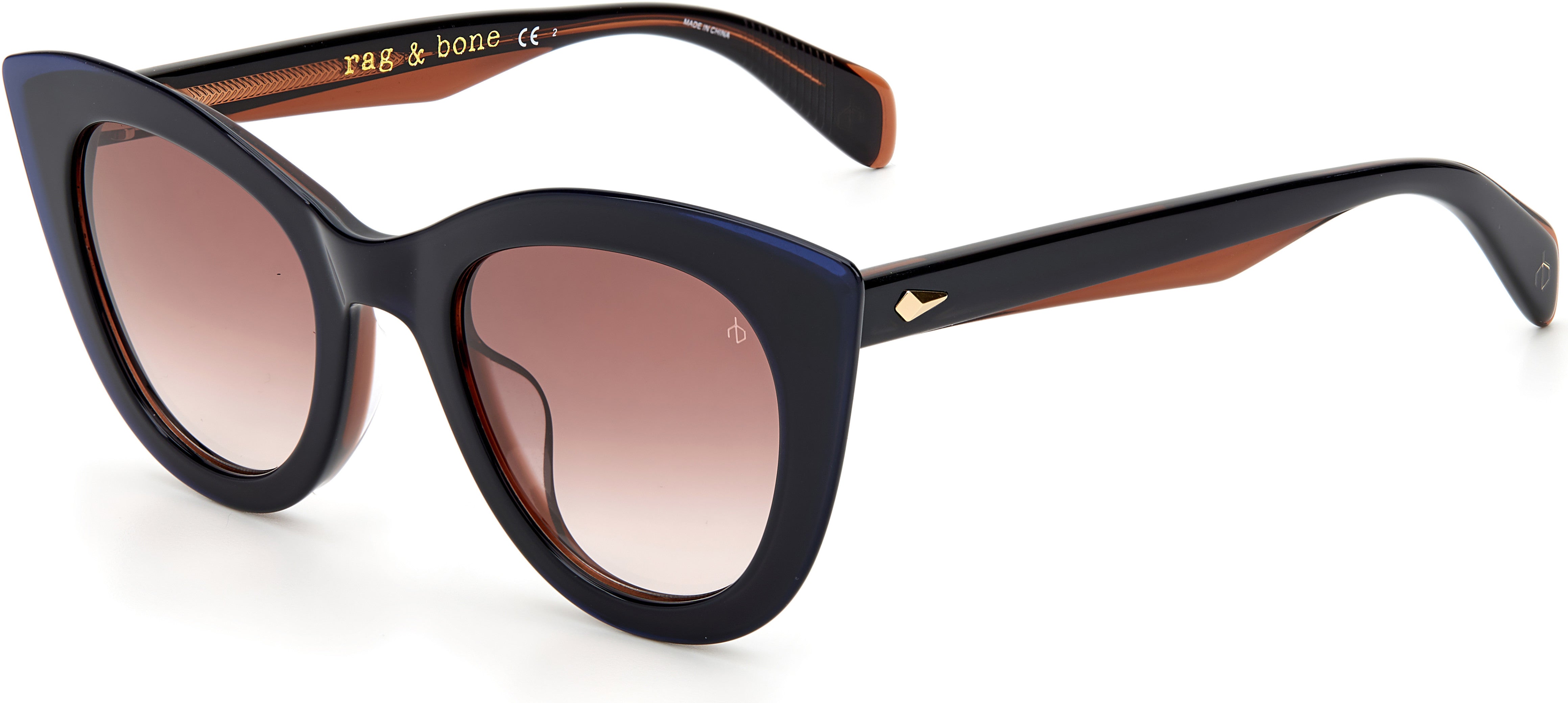 Rag & Bone Rag &amp; Bone 1042/G/S Cat Eye/butterfly Sunglasses 0S9W-0S9W  Blue Brown (HA Brown Gradient)