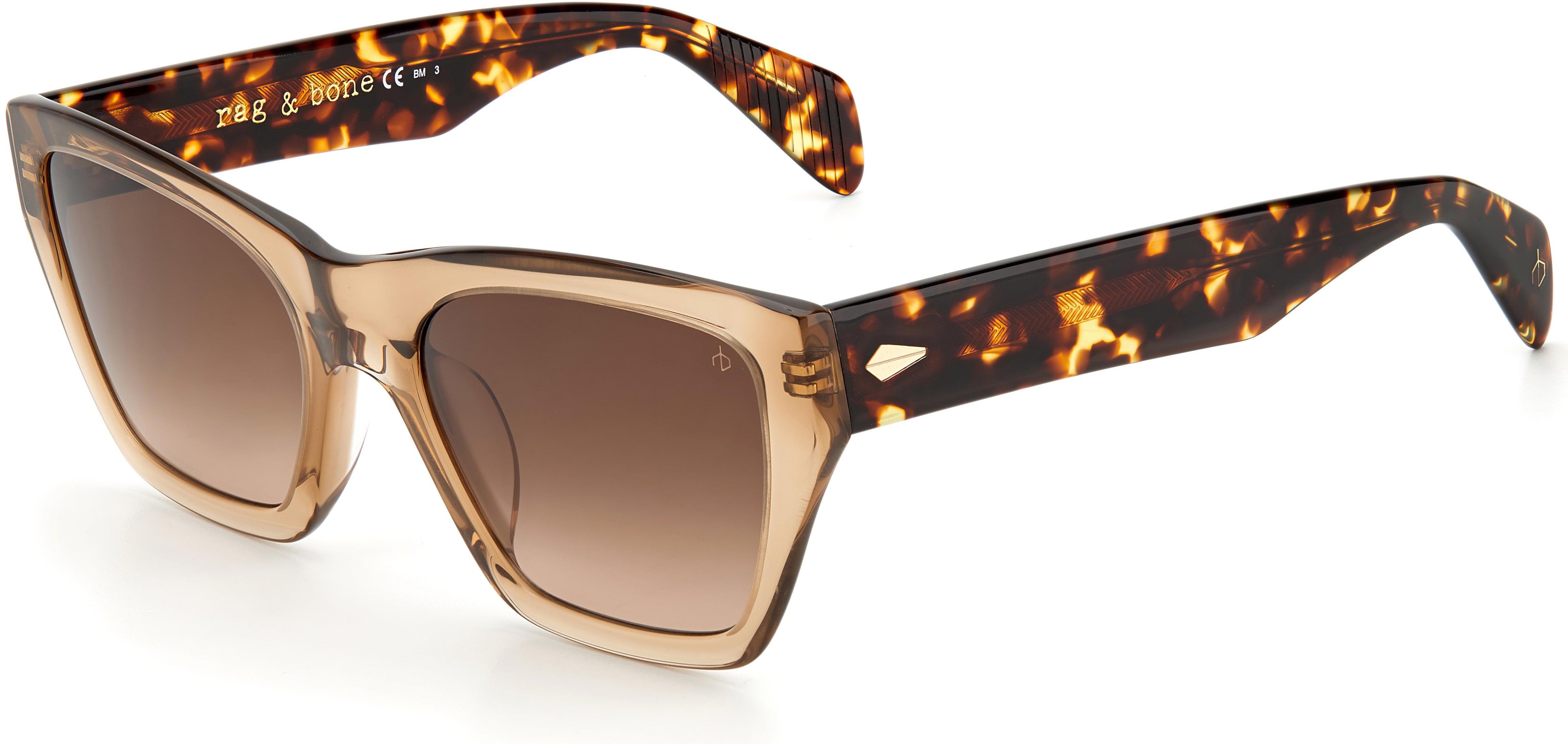 Rag & Bone Rag &amp; Bone 1046/G/S Cat Eye/butterfly Sunglasses 0XNZ-0XNZ  Beige Havana (HA Brown Gradient)