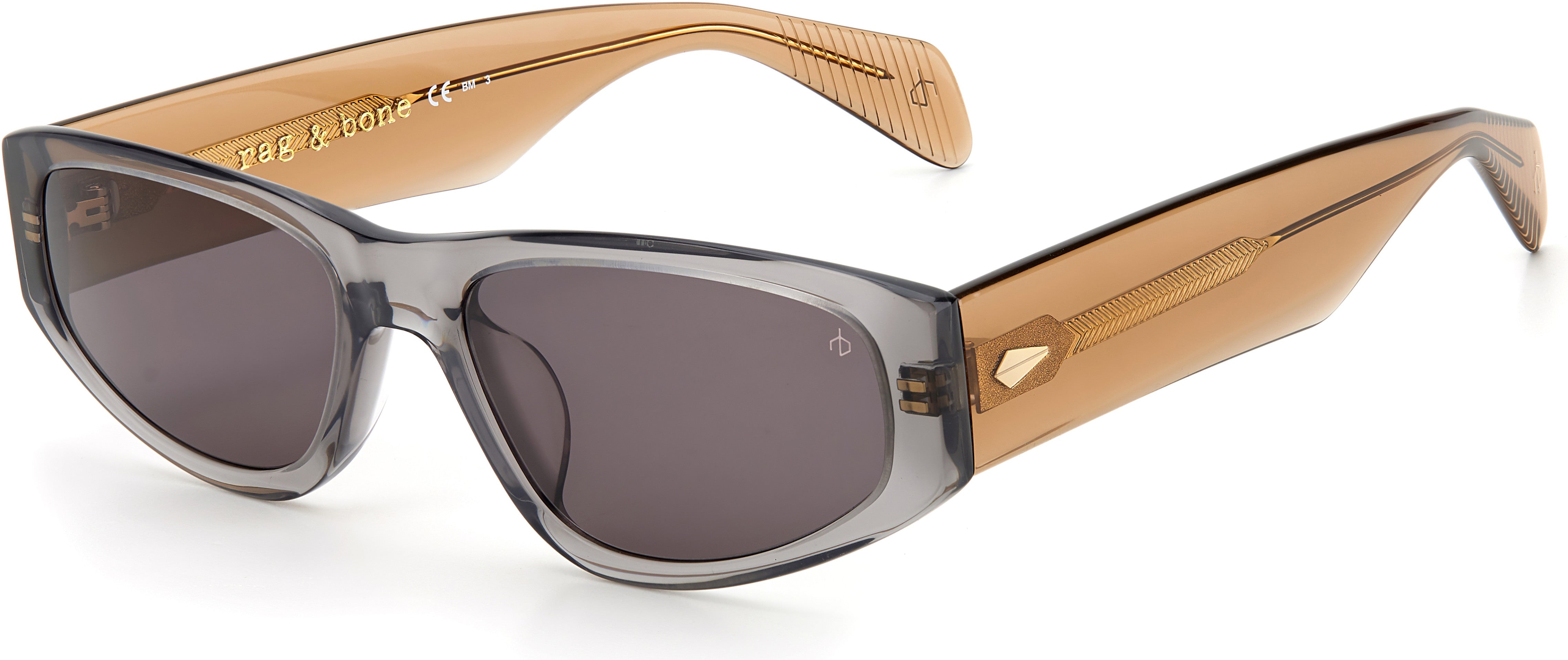 Rag & Bone Rag &amp; Bone 1047/G/S Oval Modified Sunglasses 0YQL-0YQL  Gray Beige (IR Gray)