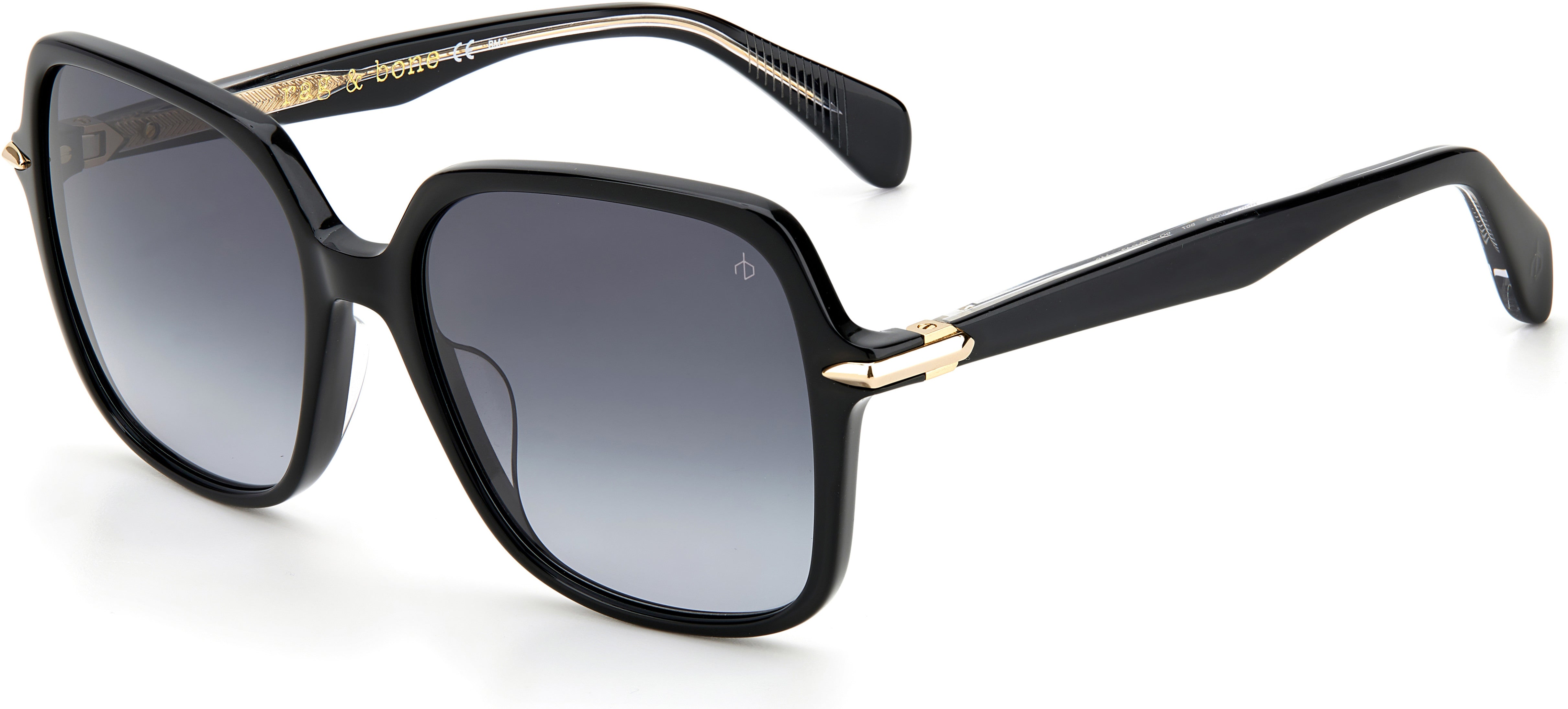 Rag & Bone Rag &amp; Bone 1048/G/S Square Sunglasses 0807-0807  Black (9O Dark Gray Gradient)
