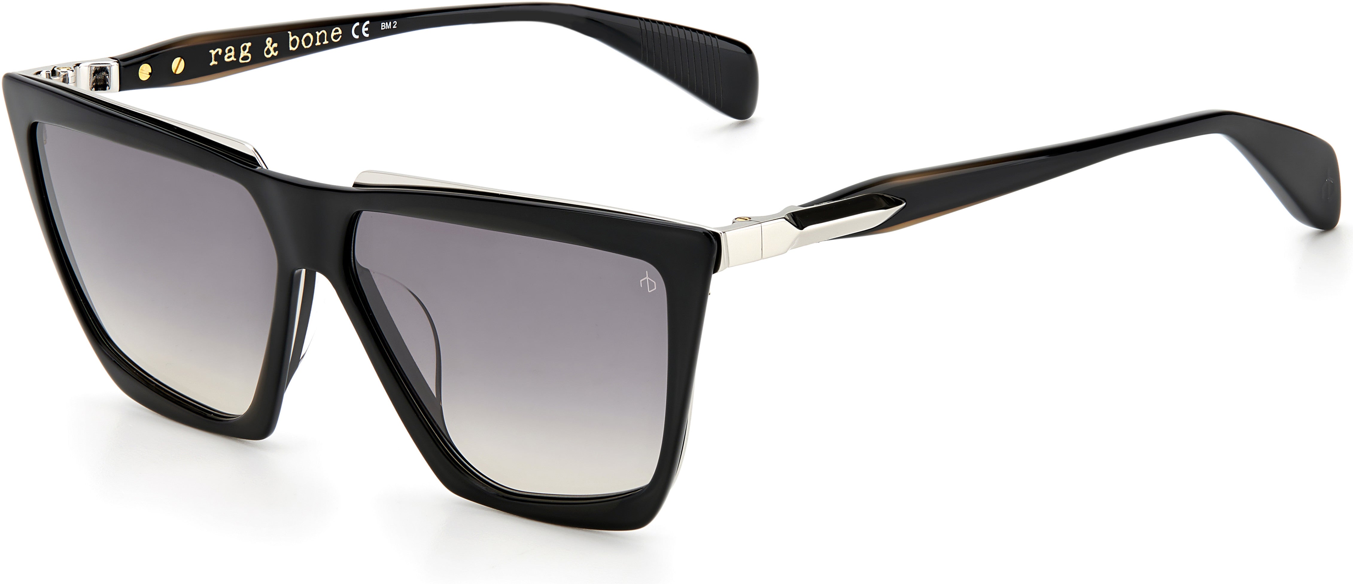 Rag & Bone Rag &amp; Bone 1049/G/S Special Shape Sunglasses 0TCG-0TCG  Black Khaki (PR Gray Shaded Brown)