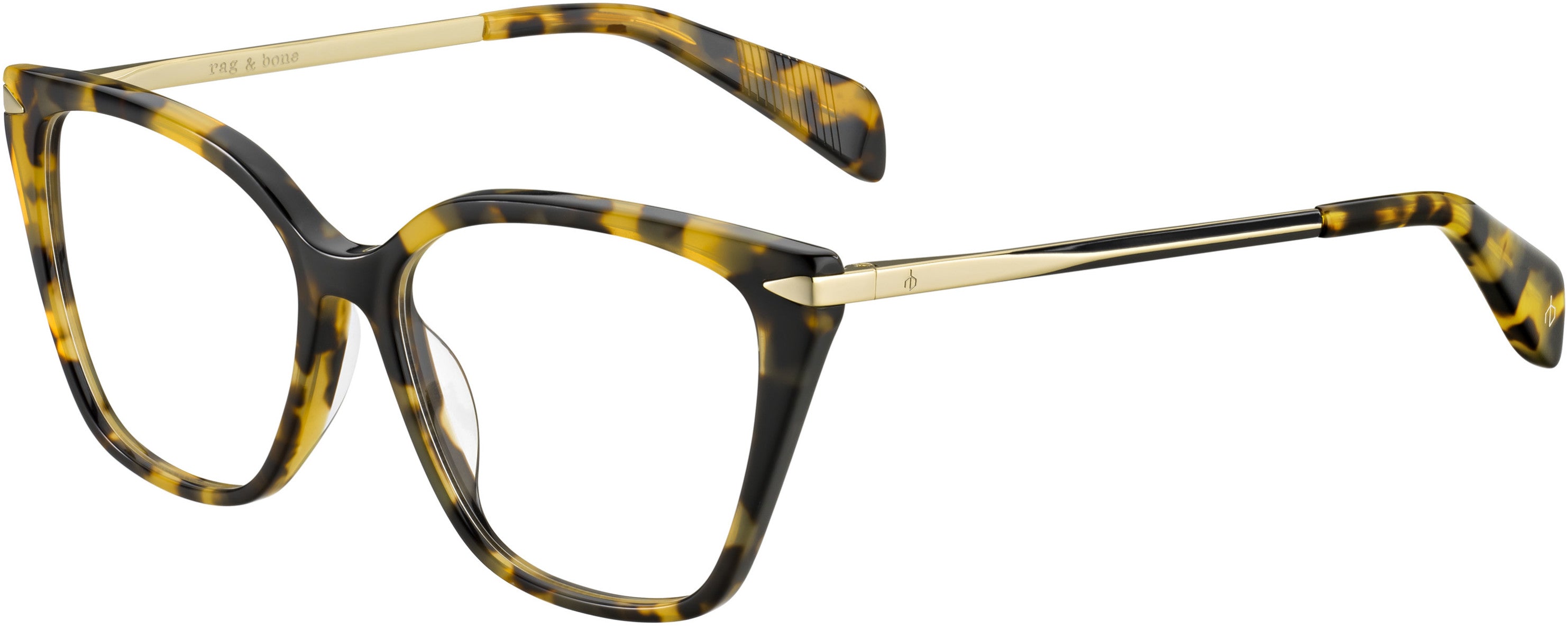 Rag & Bone Rag &amp; Bone 3005 Cat Eye/butterfly Eyeglasses 0LVL-0LVL  Brown Havana Gold (00 Demo Lens)