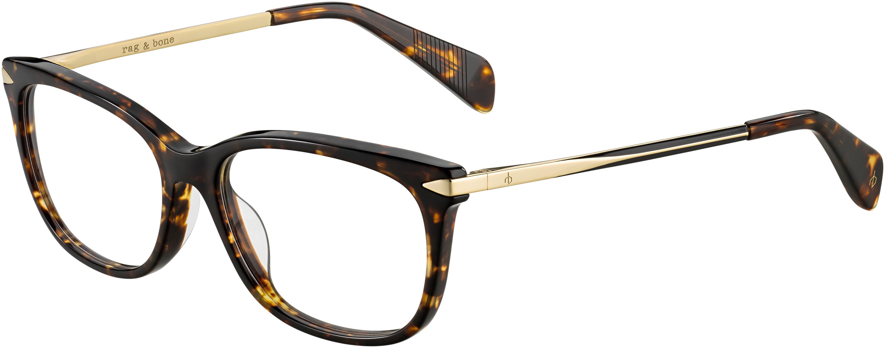 Rag & Bone Rag &amp; Bone 3006 Rectangular Eyeglasses 02IK-02IK  Havana Gold (00 Demo Lens)