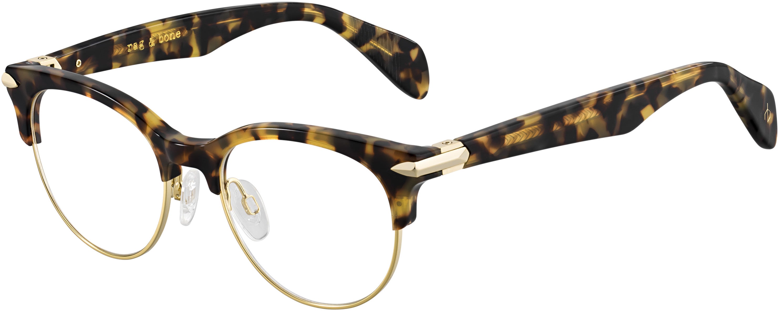 Rag & Bone Rag &amp; Bone 3009 Oval Modified Eyeglasses 02IK-02IK  Havana Gold (00 Demo Lens)