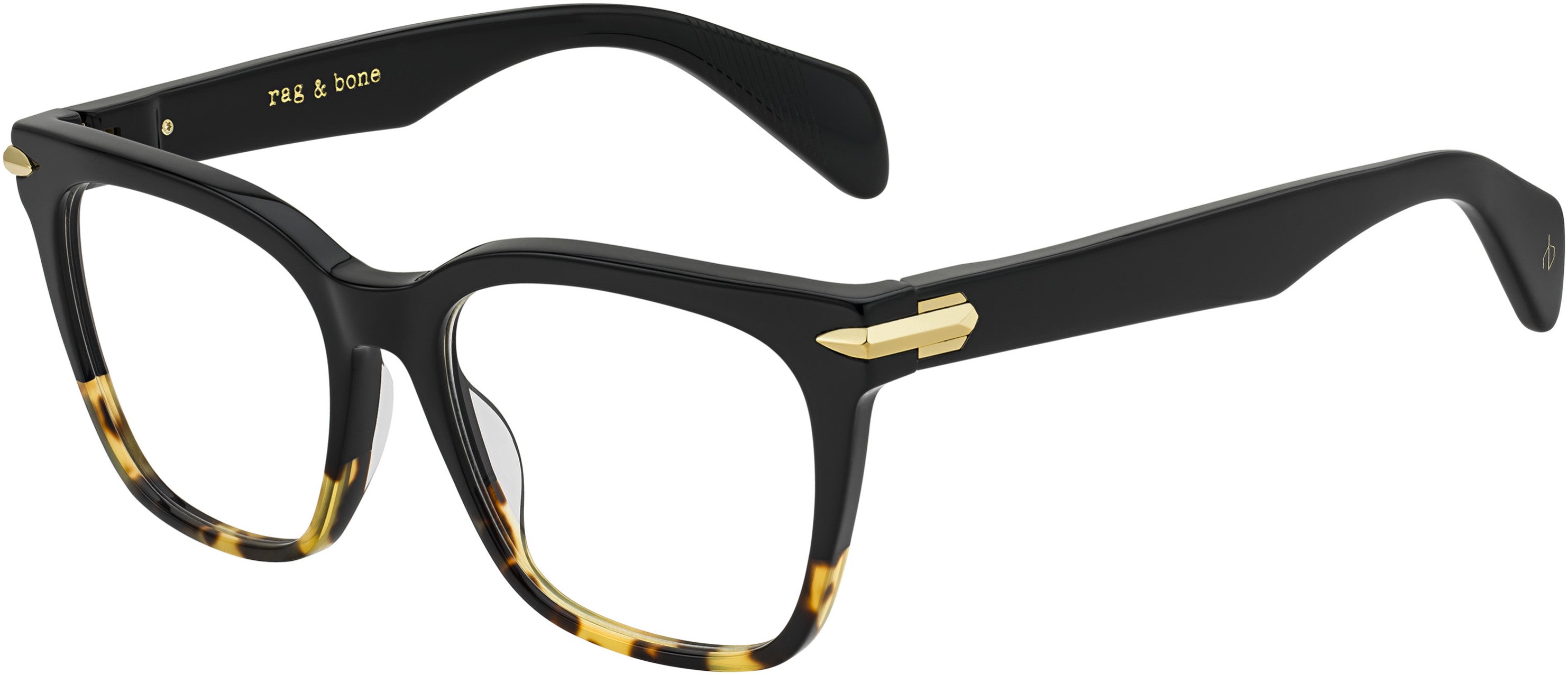 Rag & Bone Rag &amp; Bone 3015 Rectangular Eyeglasses 0807-0807  Black (00 Demo Lens)