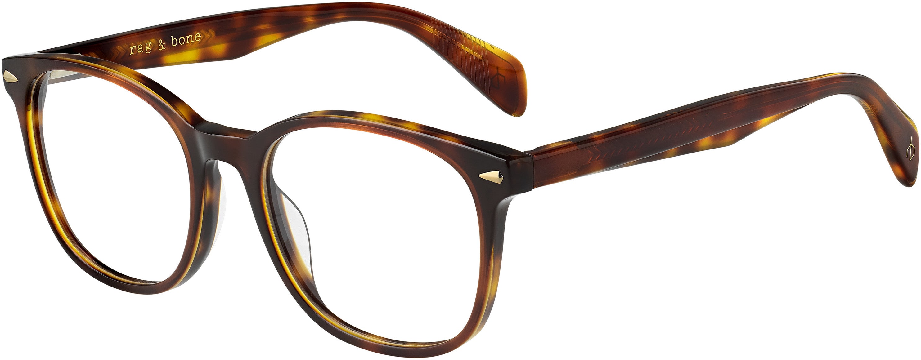 Rag & Bone Rag &amp; Bone 3017 Oval Modified Eyeglasses 0086-0086  Dark Havana (00 Demo Lens)