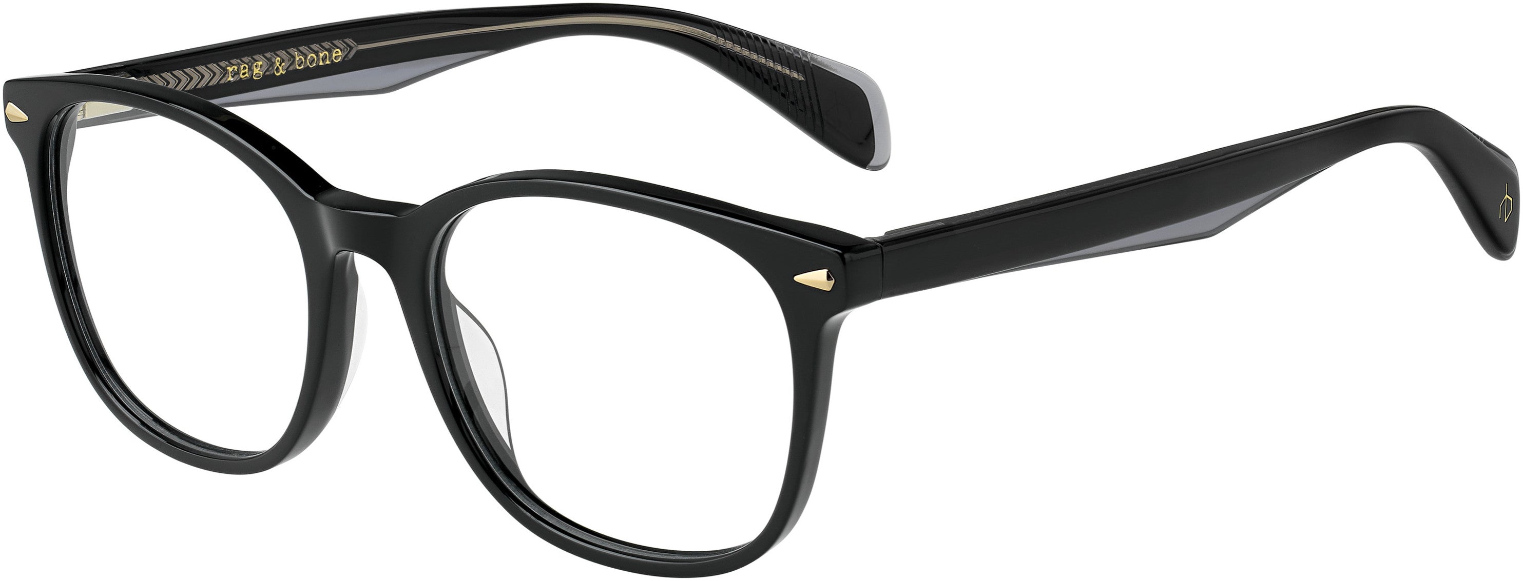 Rag & Bone Rag &amp; Bone 3017 Oval Modified Eyeglasses 0807-0807  Black (00 Demo Lens)