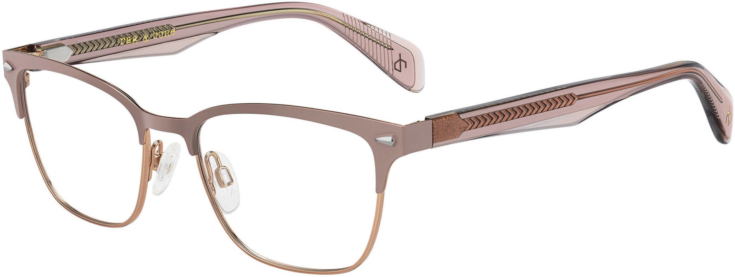 Rag & Bone Rag &amp; Bone 3022 Rectangular Eyeglasses 079U-079U  Mud (00 Demo Lens)