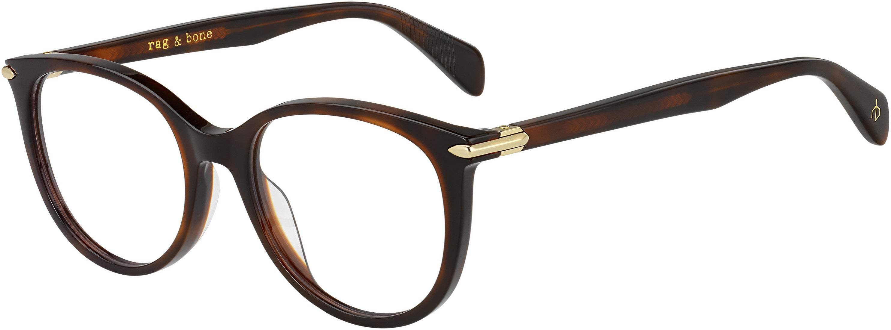 Rag & Bone Rag &amp; Bone 3023 Oval Modified Eyeglasses 0086-0086  Dark Havana (00 Demo Lens)