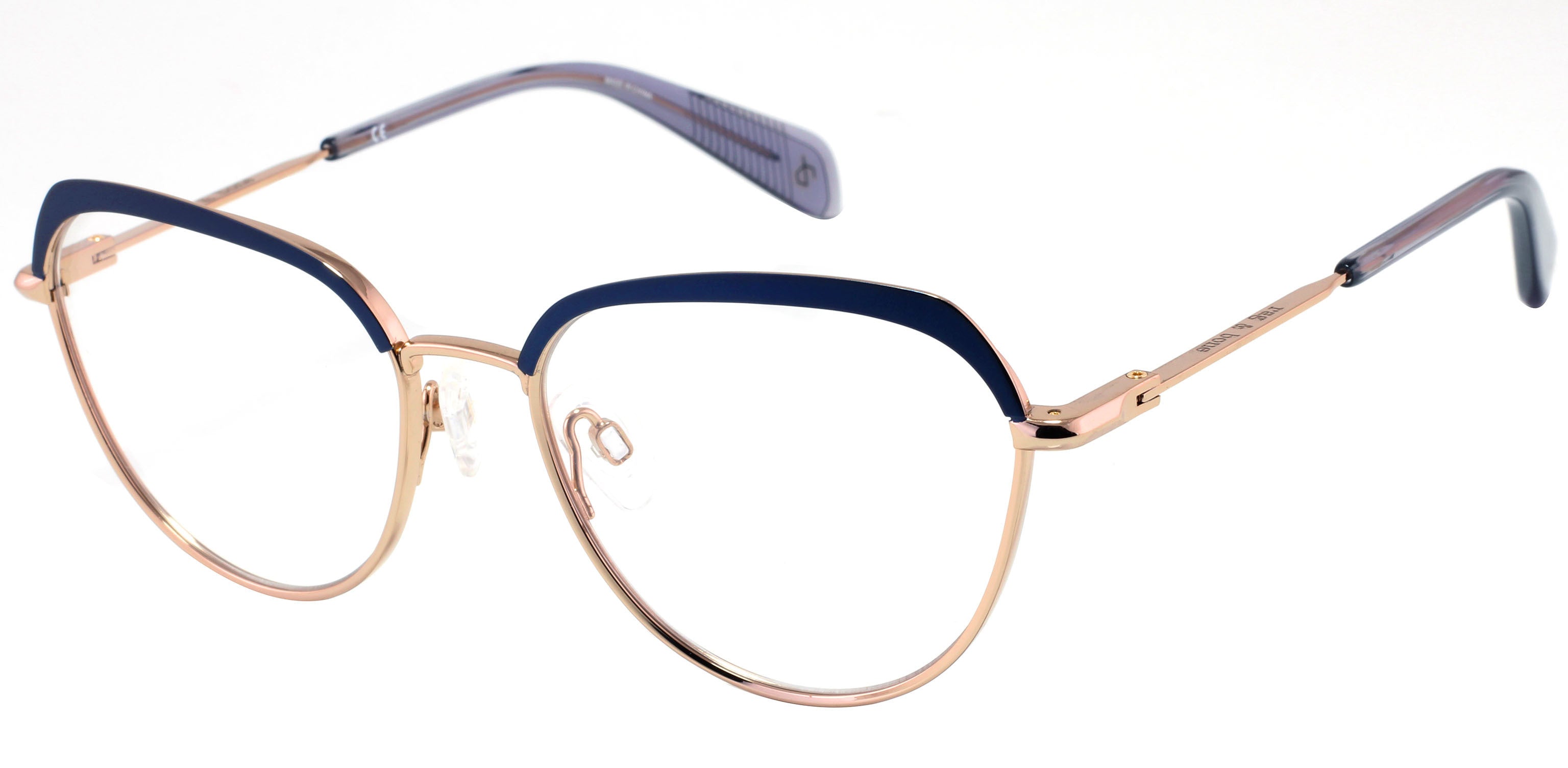 Rag & Bone Rag &amp; Bone 3030/G Geometric Eyeglasses 0KY2-0KY2  Blue Gold (00 Demo Lens)