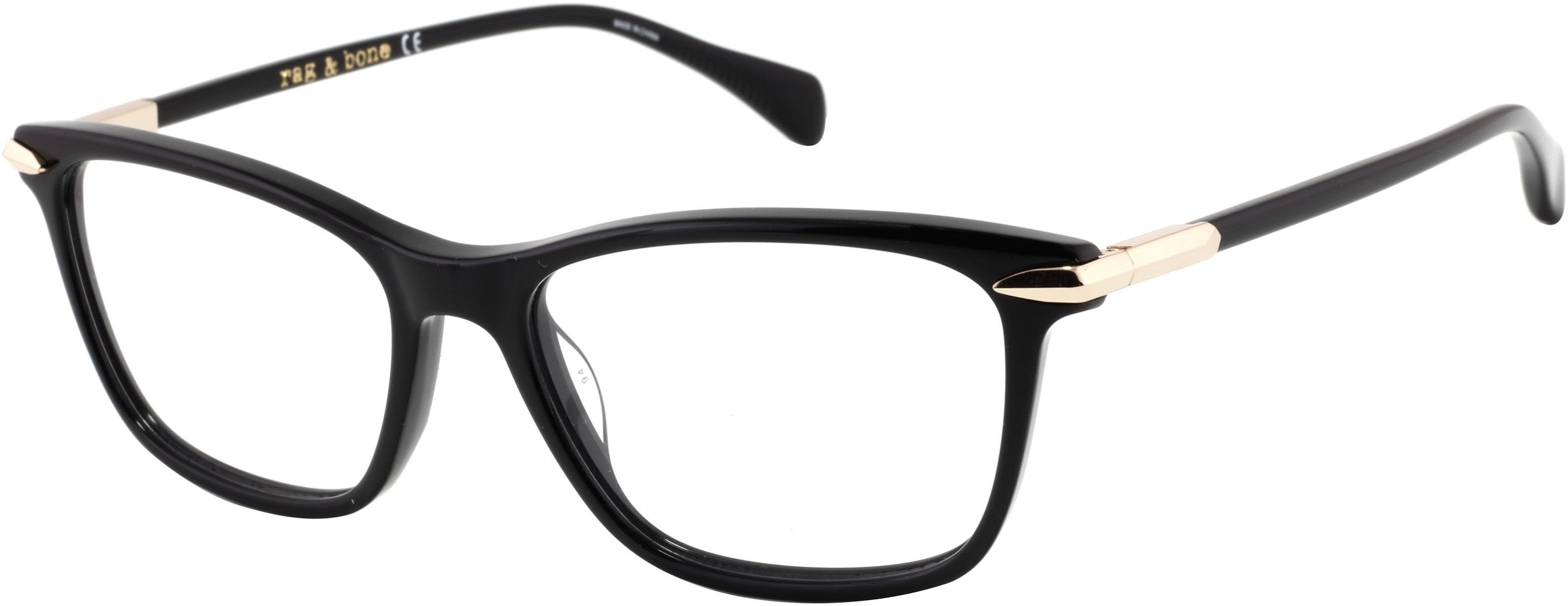 Rag & Bone Rag &amp; Bone 3031 Rectangular Eyeglasses 0807-0807  Black (00 Demo Lens)