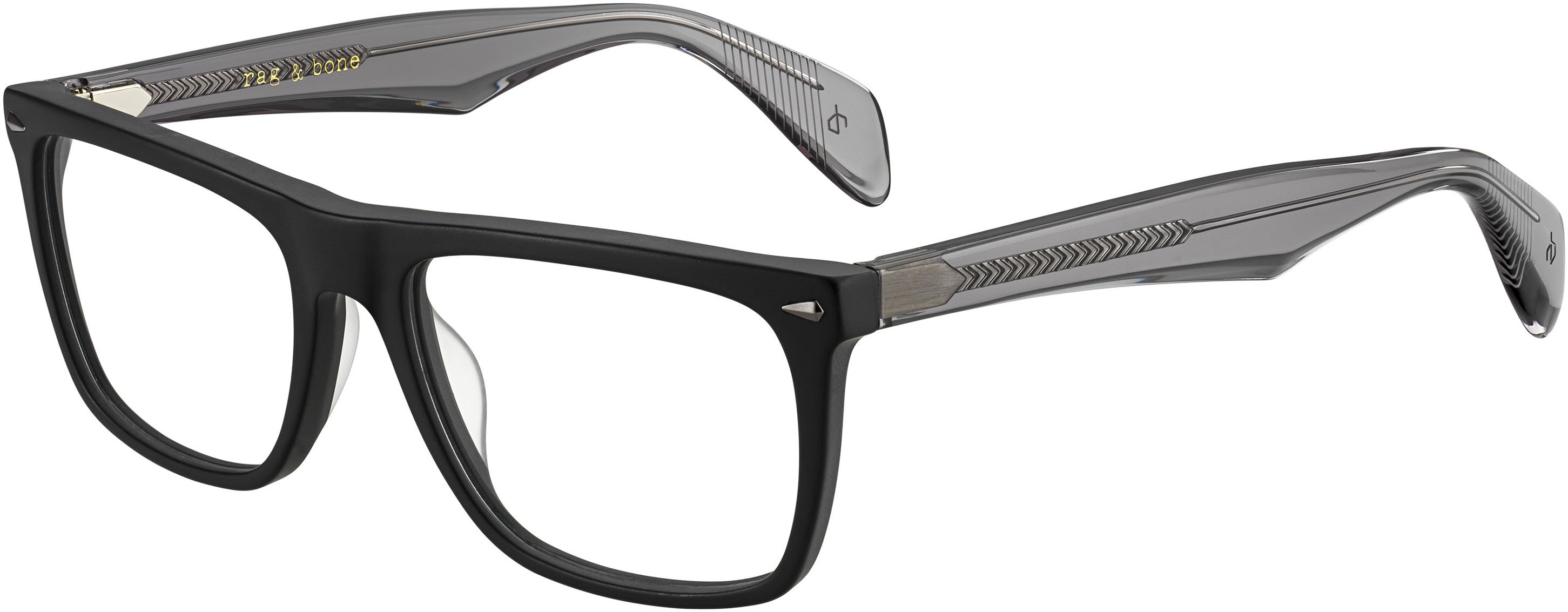 Rag & Bone Rag &amp; Bone 7001 Rectangular Eyeglasses 0O6W-0O6W  Blrut Dark Gray (00 Demo Lens)