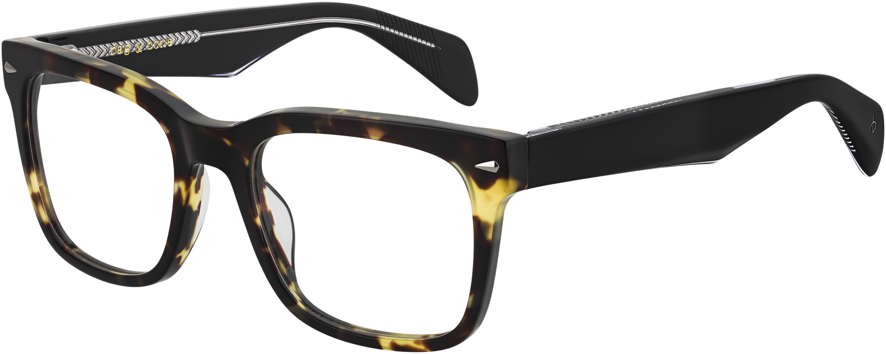 Rag & Bone Rag &amp; Bone 7010 Square Eyeglasses 0P65-0P65  Brown Yellow Havana (00 Demo Lens)