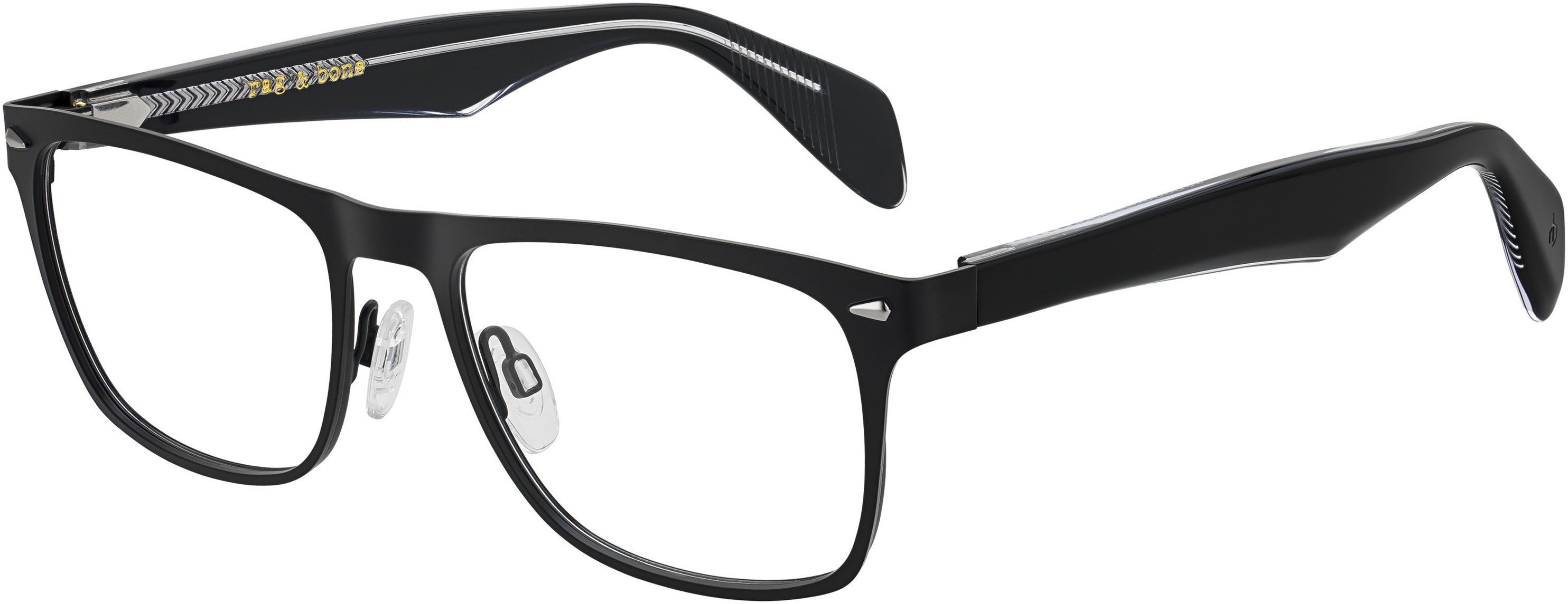 Rag & Bone Rag &amp; Bone 7011 Rectangular Eyeglasses 0003-0003  Matte Black (00 Demo Lens)