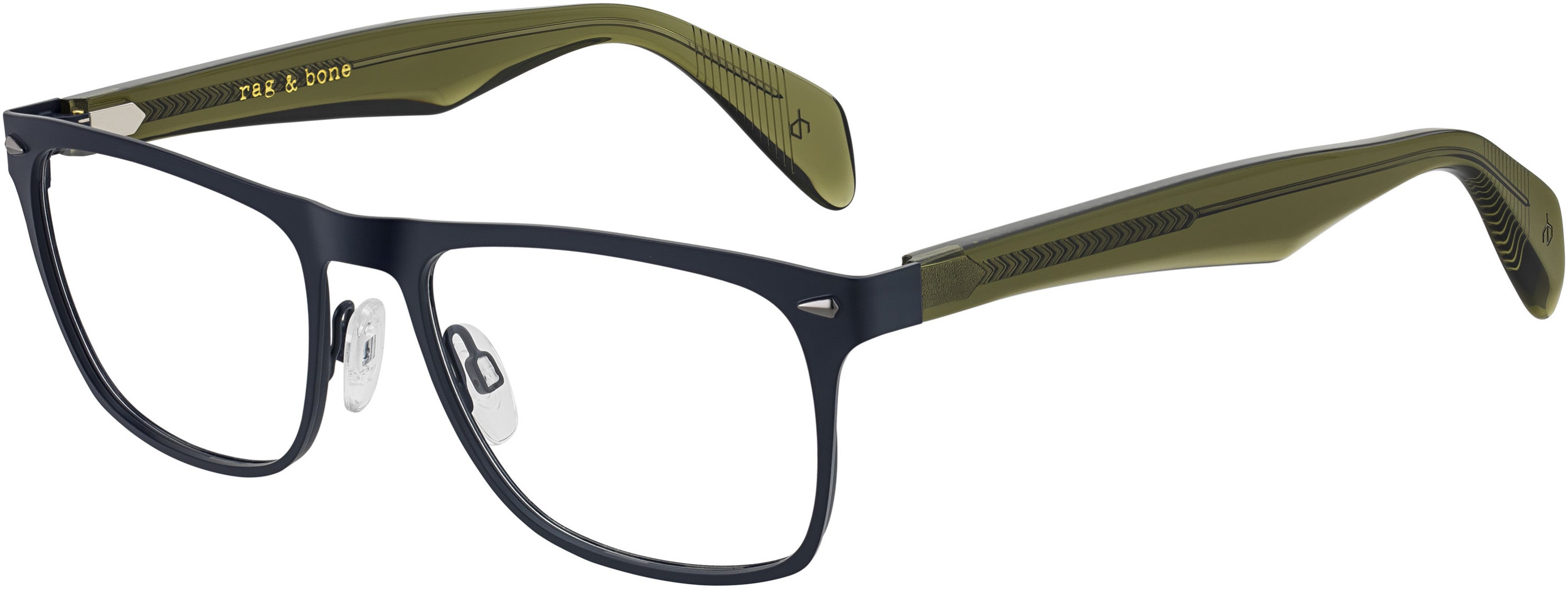 Rag & Bone Rag &amp; Bone 7011 Rectangular Eyeglasses 0FLL-0FLL  Matte Blue (00 Demo Lens)