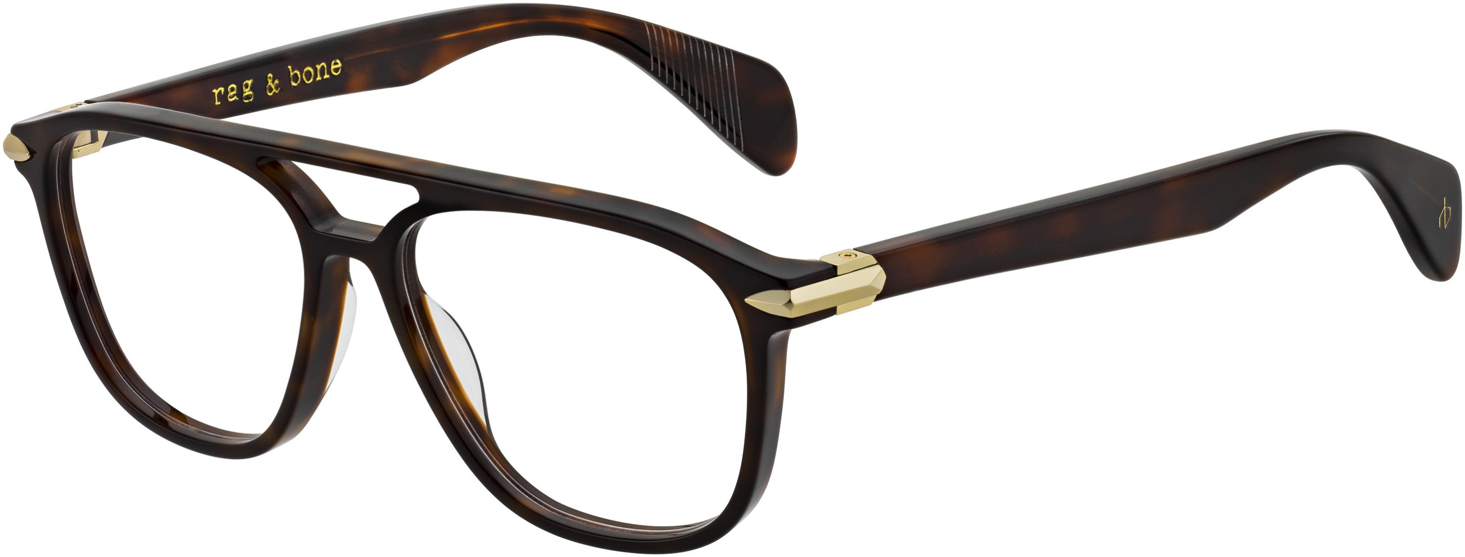 Rag & Bone Rag &amp; Bone 7012 Rectangular Eyeglasses 0086-0086  Dark Havana (00 Demo Lens)