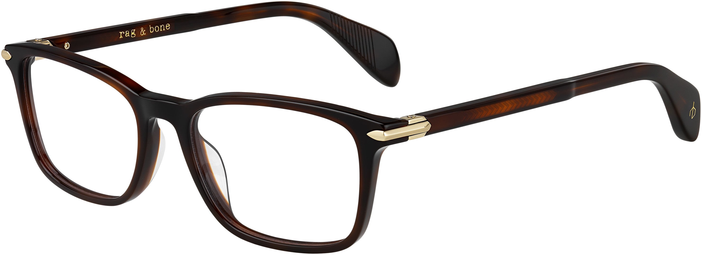 Rag & Bone Rag &amp; Bone 7016 Rectangular Eyeglasses 0086-0086  Dark Havana (00 Demo Lens)