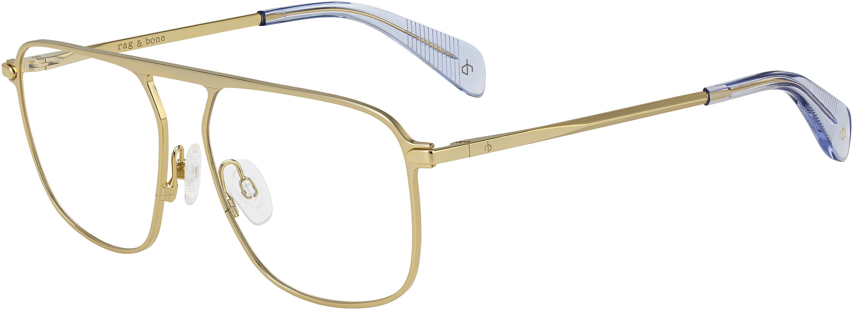 Rag & Bone Rag &amp; Bone 7021 Square Eyeglasses 0J5G-0J5G  Gold (00 Demo Lens)