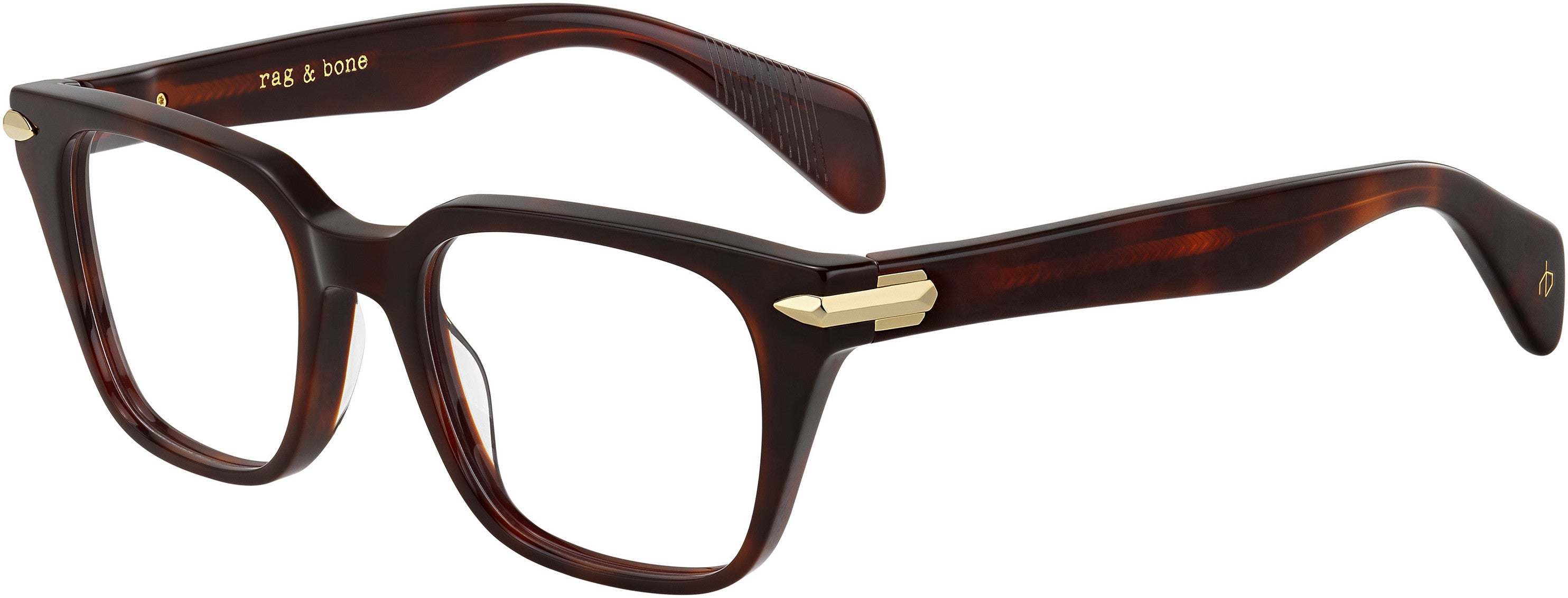 Rag & Bone Rag &amp; Bone 7023 Square Eyeglasses 0086-0086  Dark Havana (00 Demo Lens)