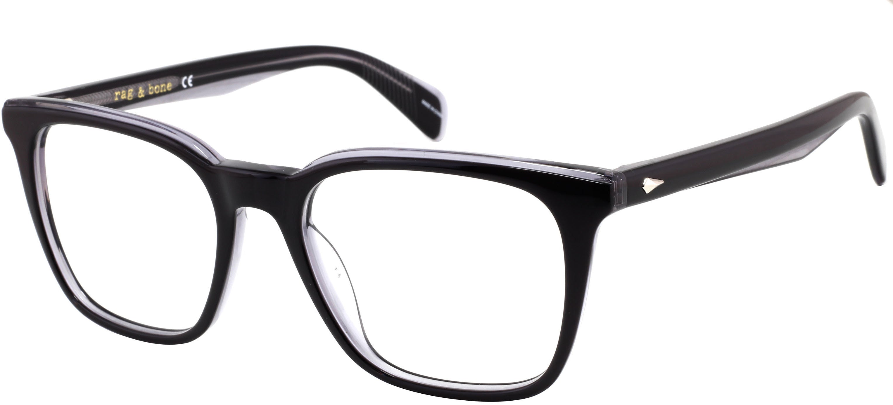 Rag & Bone Rag &amp; Bone 7026/G Square Eyeglasses 008A-008A  Black Gray (00 Demo Lens)