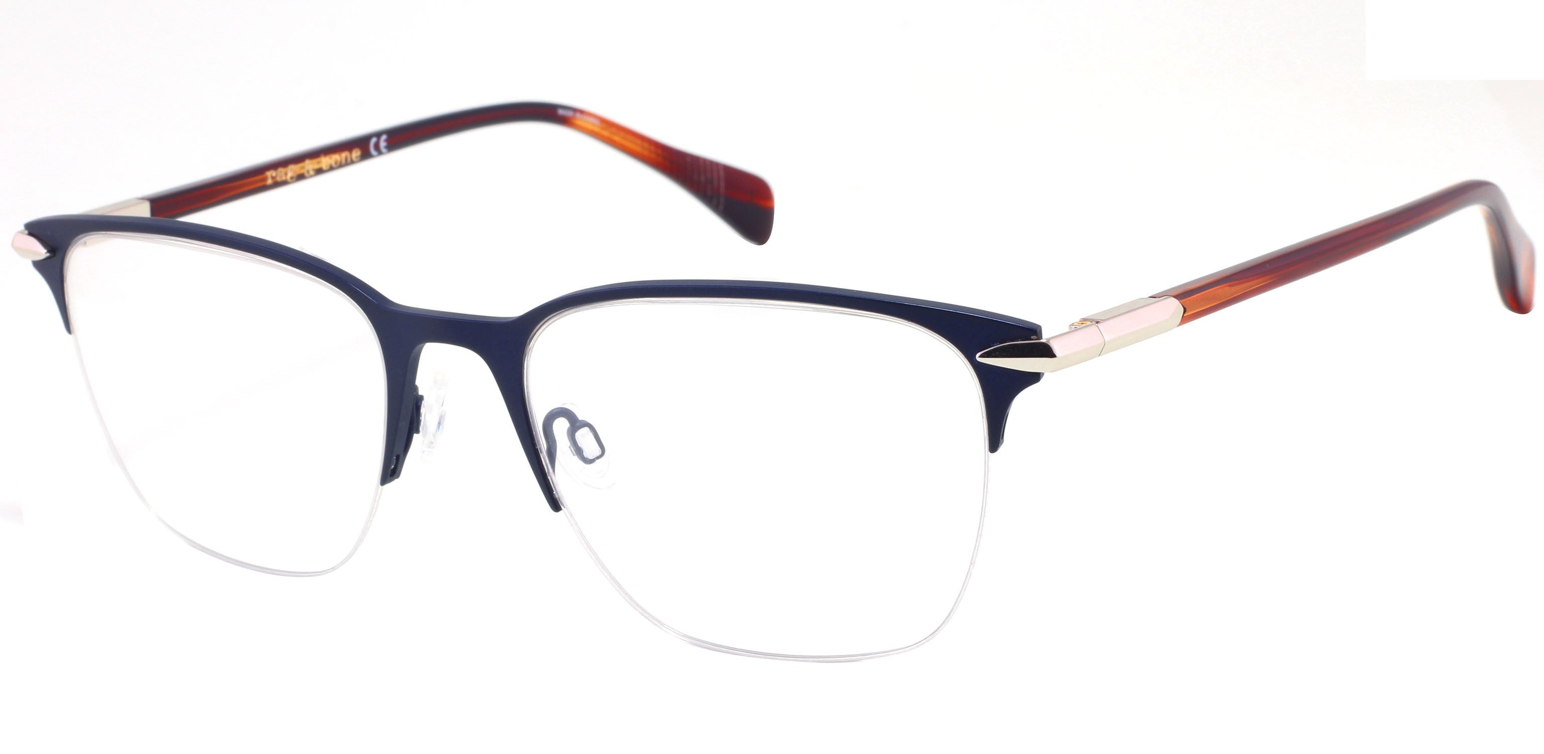 Rag & Bone Rag &amp; Bone 7029 Rectangular Eyeglasses 0FLL-0FLL  Matte Blue (00 Demo Lens)