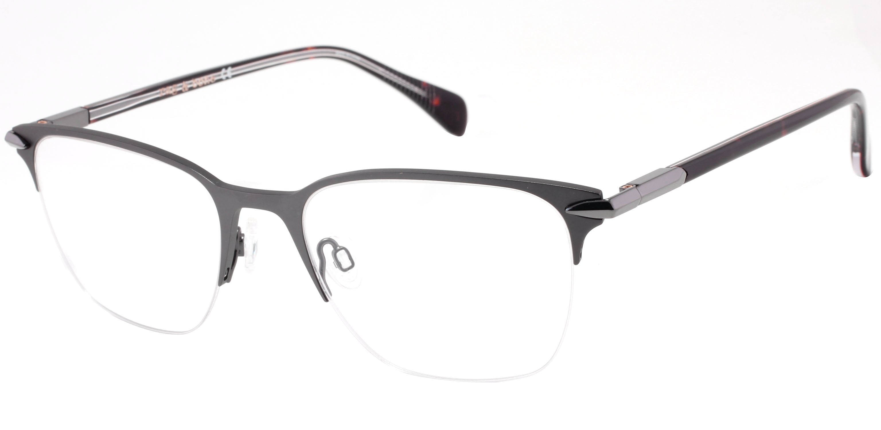 Rag & Bone Rag &amp; Bone 7029 Rectangular Eyeglasses 0R80-0R80  Semi Matte Dark Ruthenium (00 Demo Lens)