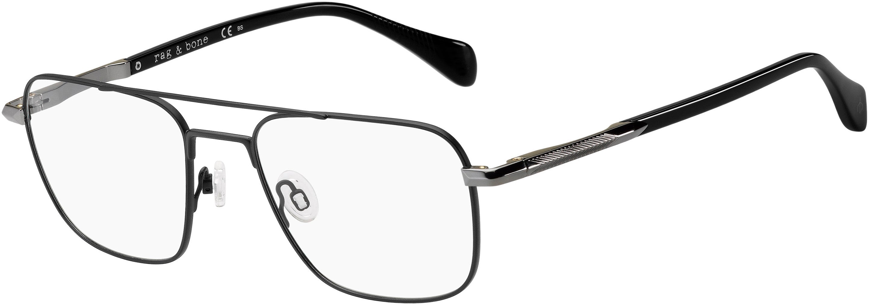 Rag & Bone Rag &amp; Bone 7034/G Square Eyeglasses 0003-0003  Matte Black (00 Demo Lens)