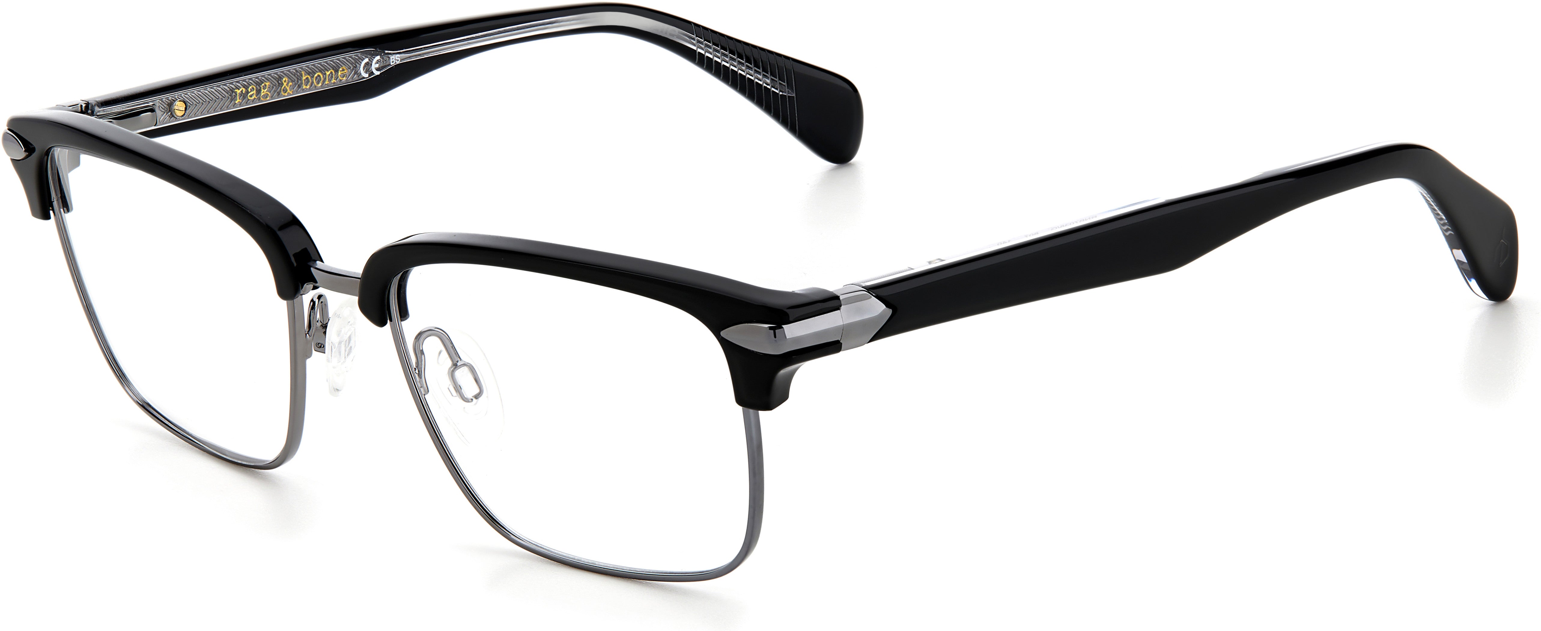 Rag & Bone Rag &amp; Bone 7038/G Square Eyeglasses 0807-0807  Black (00 Demo Lens)