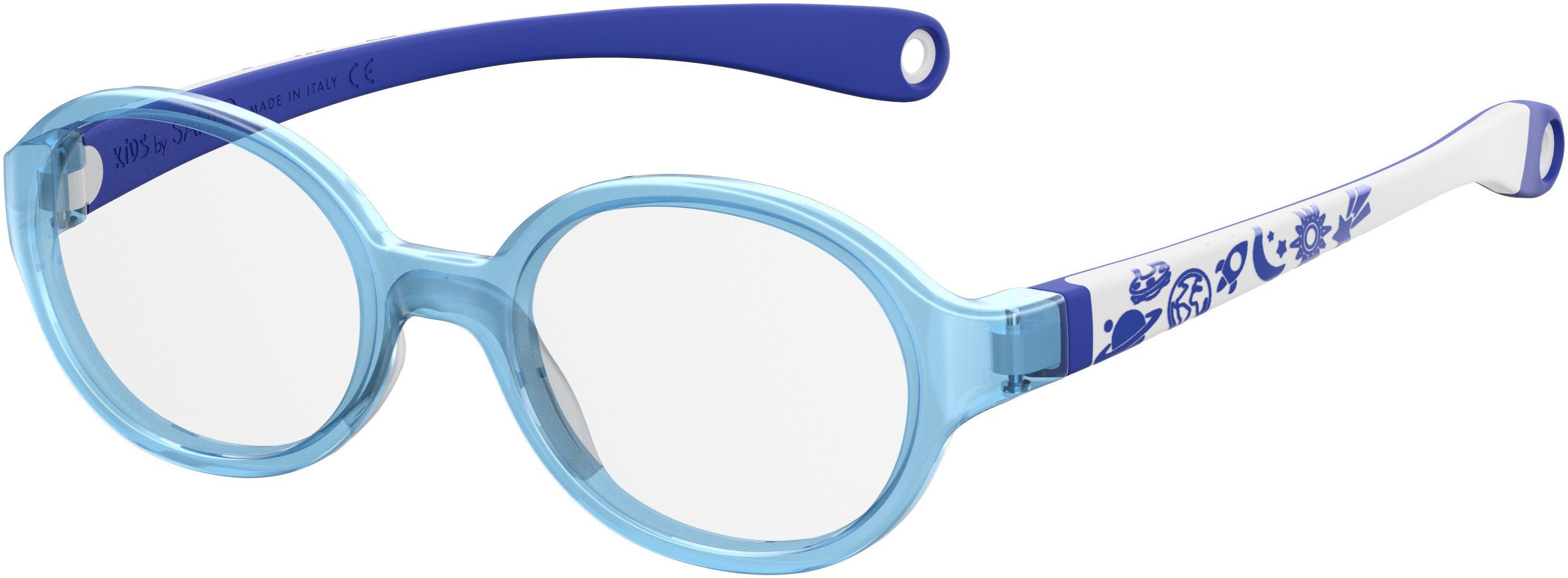 Safilo Safilo Kids Safilo 0004/N Oval Modified Eyeglasses 0S38-0S38  Bl White Pattern (00 Demo Lens)