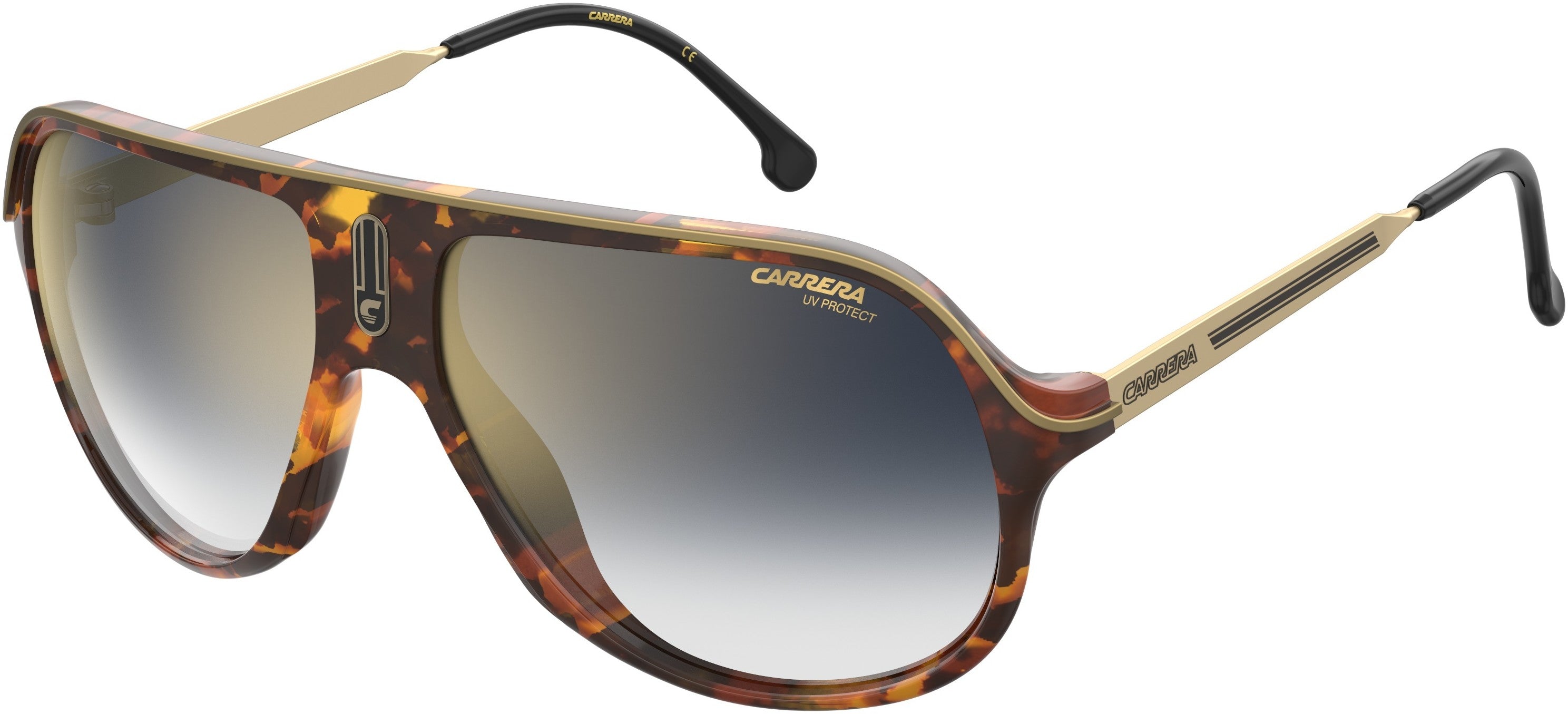 Carrera Safari 65 Rectangular Sunglasses 0086-0086  Dark Havana (1V Blsf Gdsp)