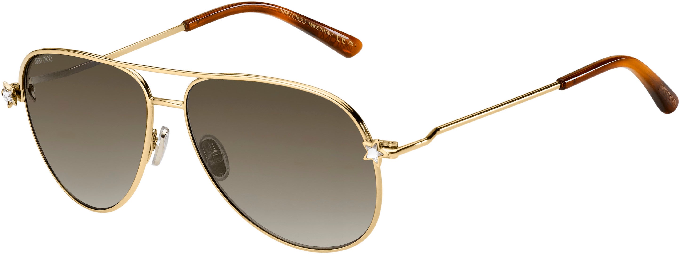 Jimmy Choo Sansa/S Aviator Sunglasses 0J5G-0J5G  Gold (HA Brown Gradient)