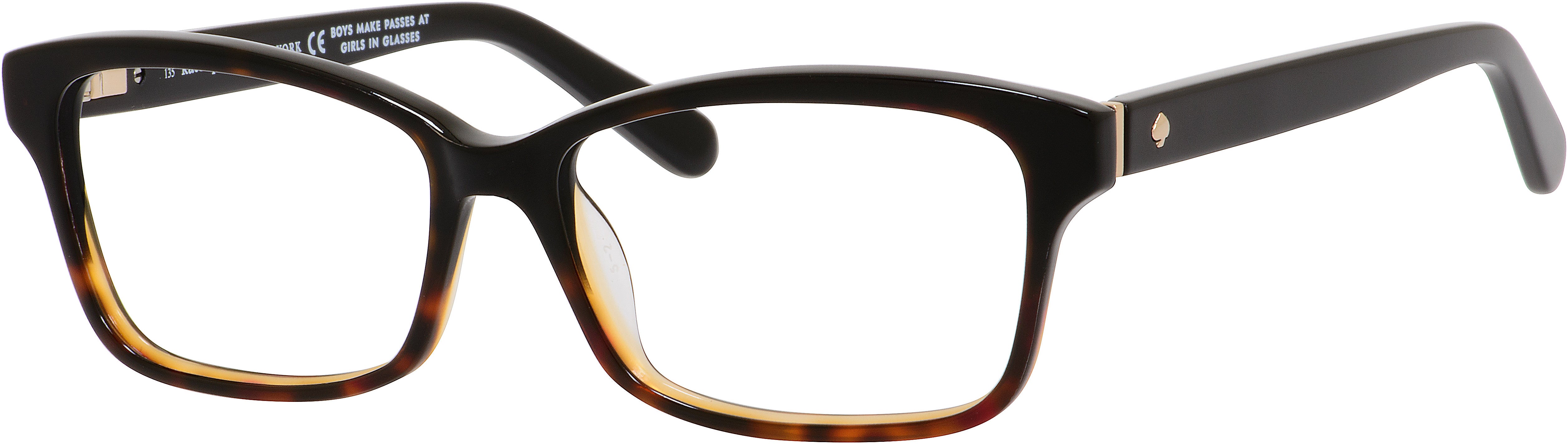 Kate Spade Sharla Rectangular Eyeglasses 0EUT-0EUT  Black Tortoise Fade (00 Demo Lens)