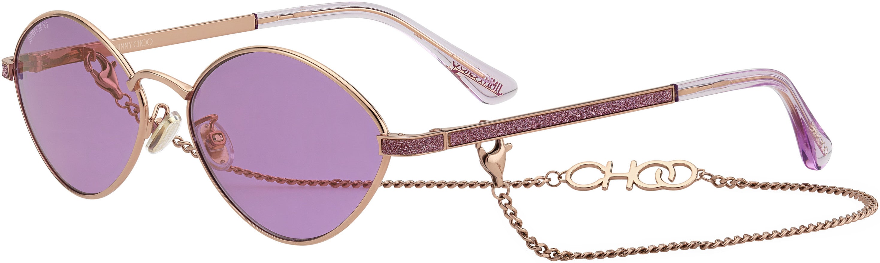 Jimmy Choo Sonny/S Special Shape Sunglasses 0S9E-0S9E  Gold Violet (13 Violet Mirror)