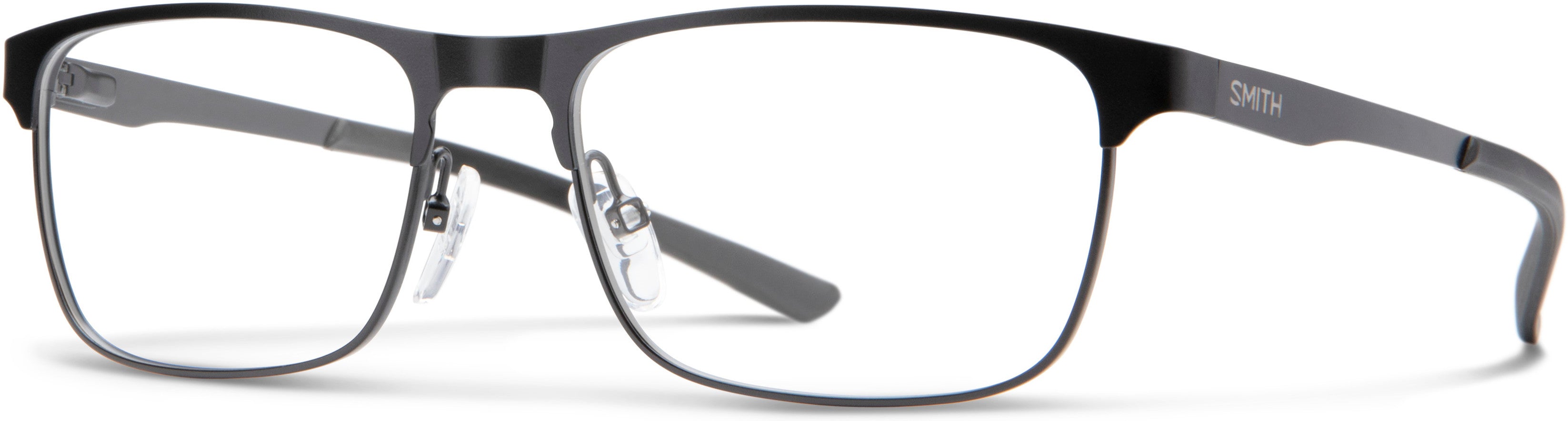 Smith Sprocket Rectangular Eyeglasses 0124-0124  Matte Black Silver (00 Demo Lens)