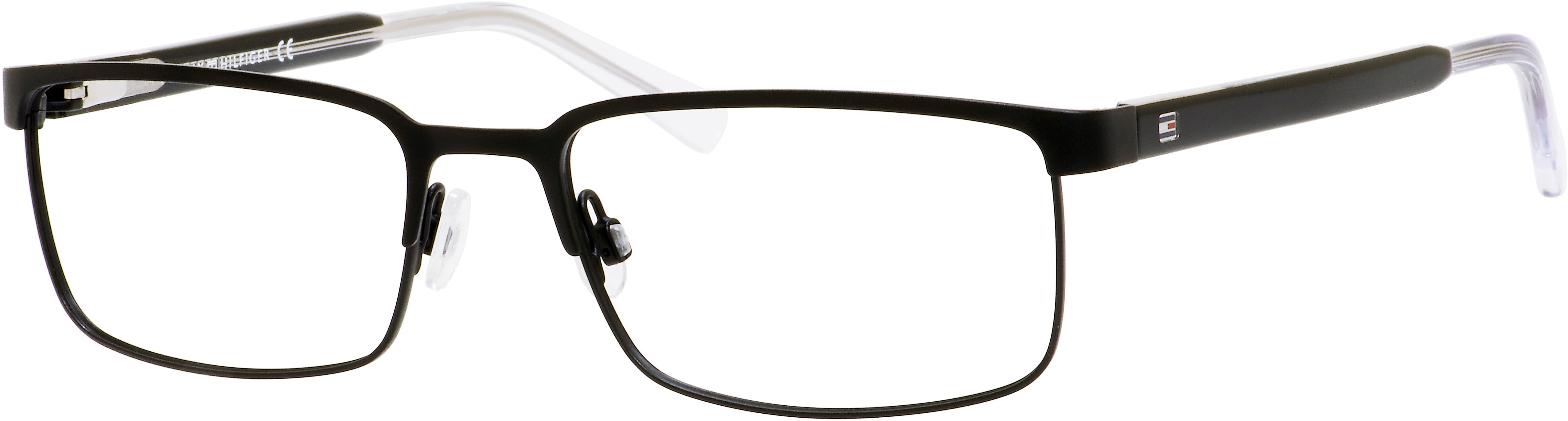 Tommy Hilfiger T. Hilfiger 1235 Rectangular Eyeglasses 0FSW-0FSW  Matte Black Crystal (00 Demo Lens)