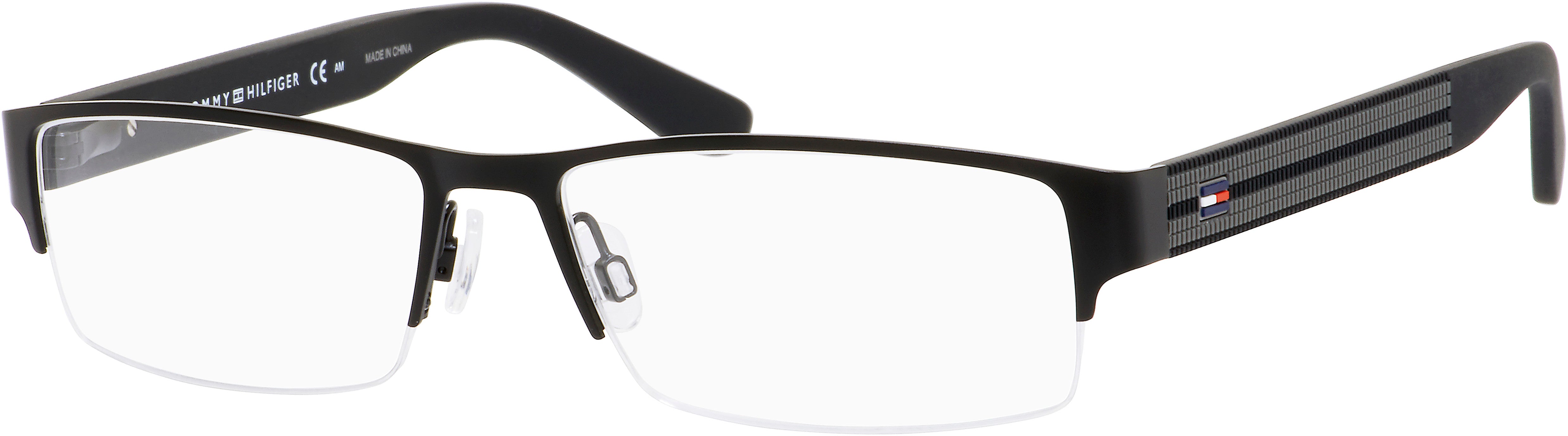 Tommy Hilfiger T. Hilfiger 1236 Rectangular Eyeglasses 094X-094X  Matte Black (00 Demo Lens)