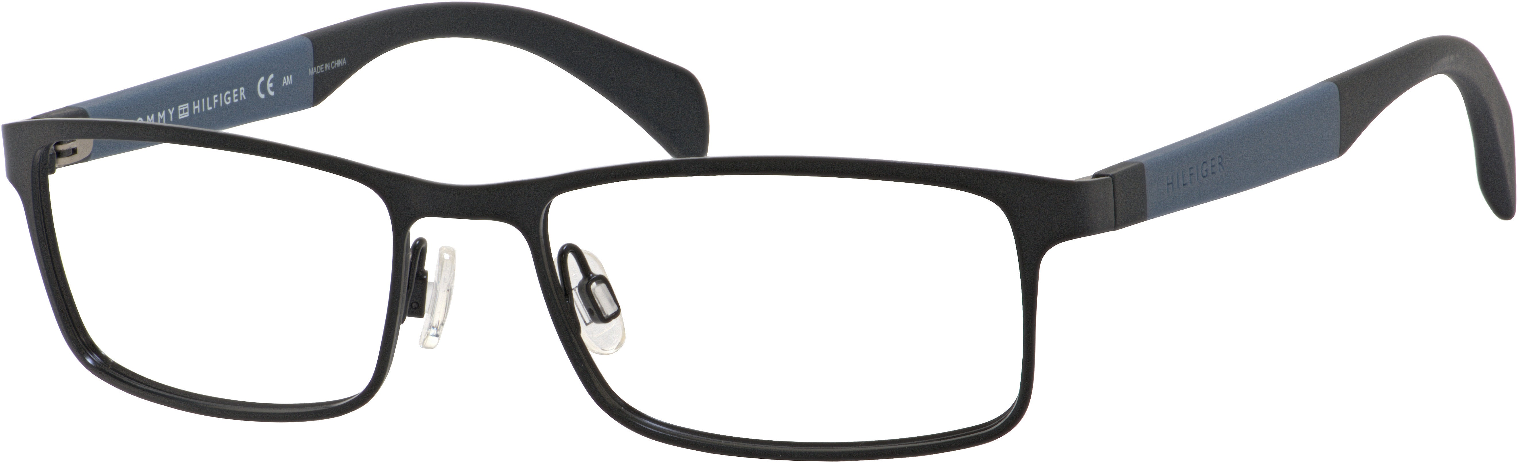 Tommy Hilfiger T. Hilfiger 1259 Rectangular Eyeglasses 0NIO-0NIO  Matte Black Gray (00 Demo Lens)