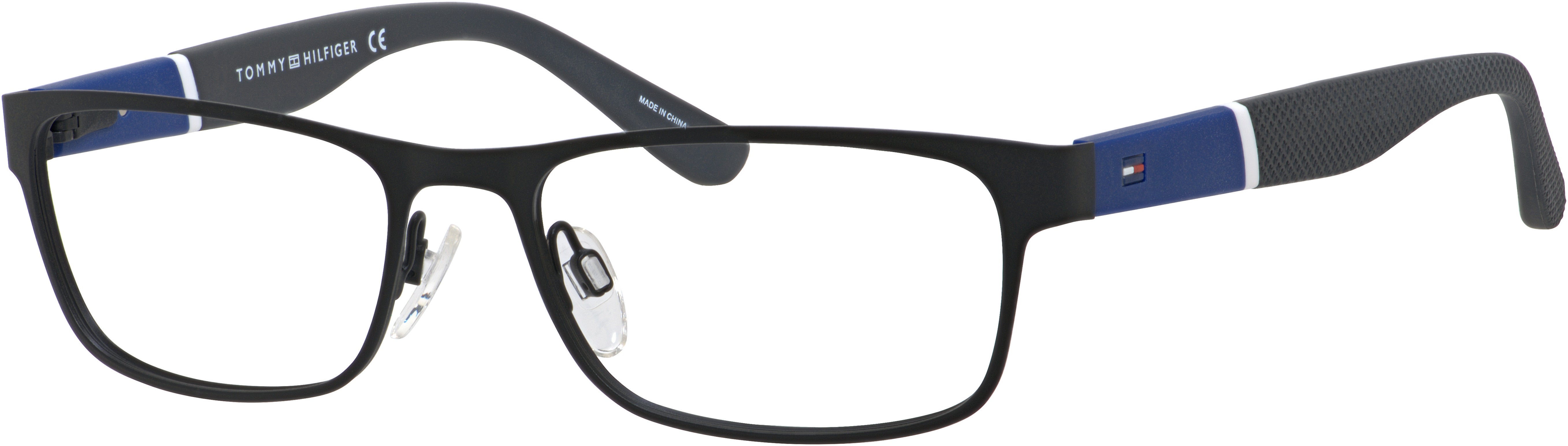Tommy Hilfiger T. Hilfiger 1284 Rectangular Eyeglasses 0FO3-0FO3  Matte Black (00 Demo Lens)