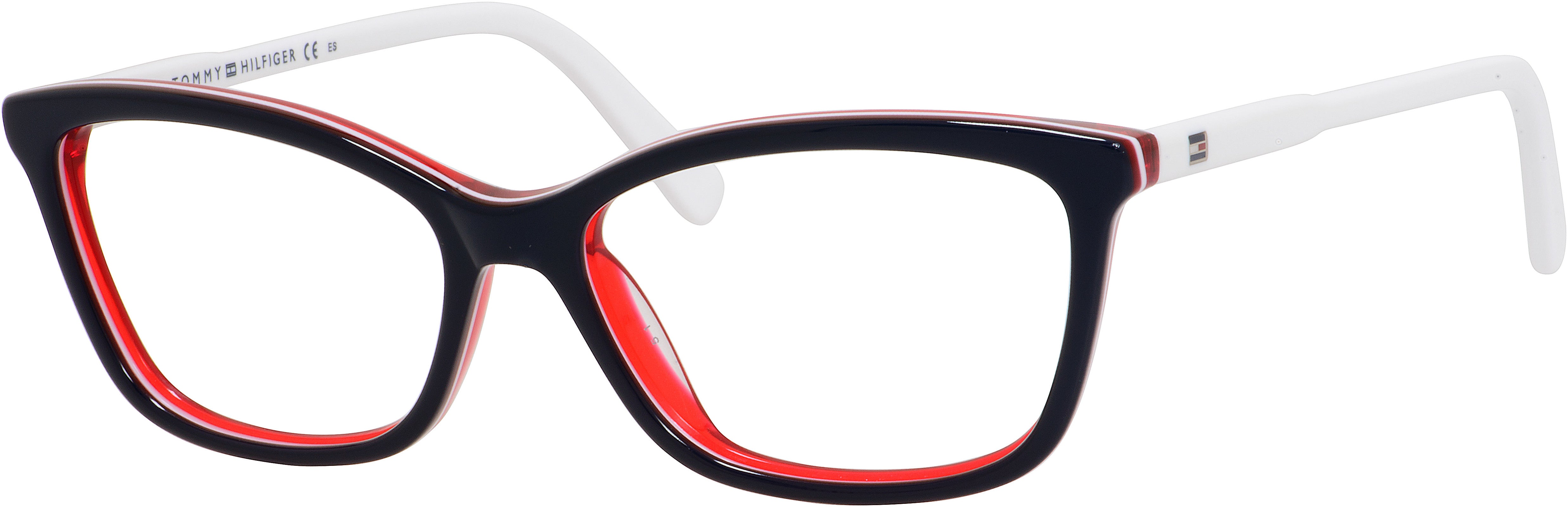Tommy Hilfiger T. Hilfiger 1318 Rectangular Eyeglasses 0VN5-0VN5  Blue Red White (00 Demo Lens)