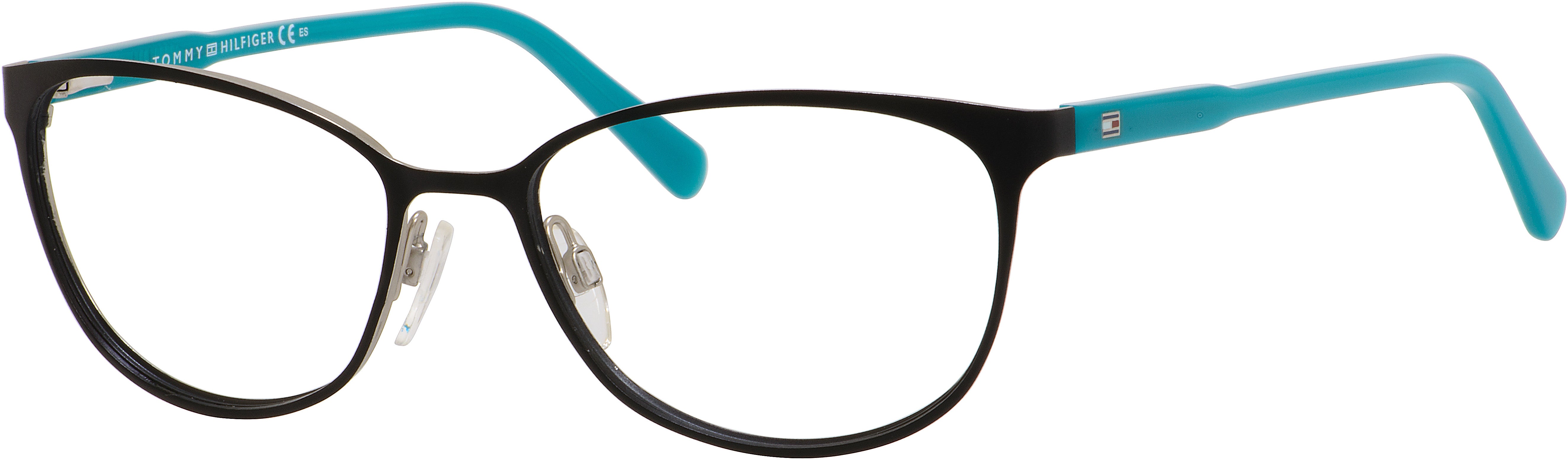 Tommy Hilfiger T. Hilfiger 1319 Oval Modified Eyeglasses 0VKM-0VKM  Black Palladium Petroleum (00 Demo Lens)