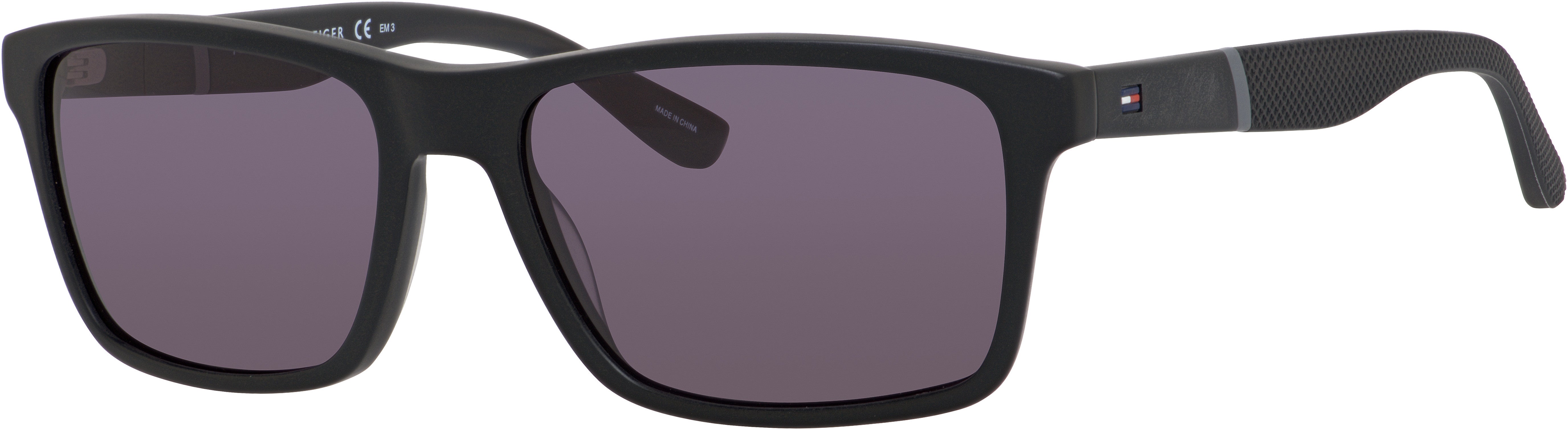 Tommy Hilfiger T. Hilfiger 1405/S Rectangular Sunglasses 0KUN-0KUN  Black Matte Black (P9 Gray)