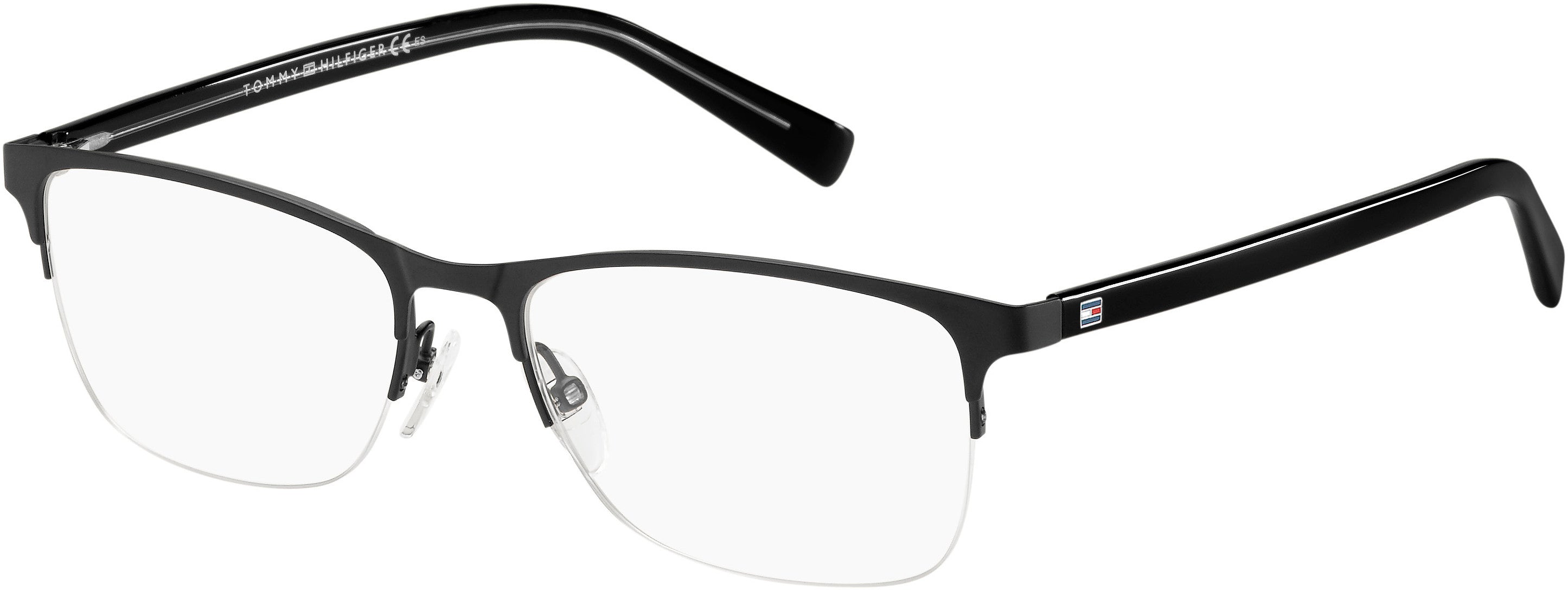 Tommy Hilfiger T. Hilfiger 1453 Rectangular Eyeglasses 0B0F-0B0F  Matte Black Gery (00 Demo Lens)
