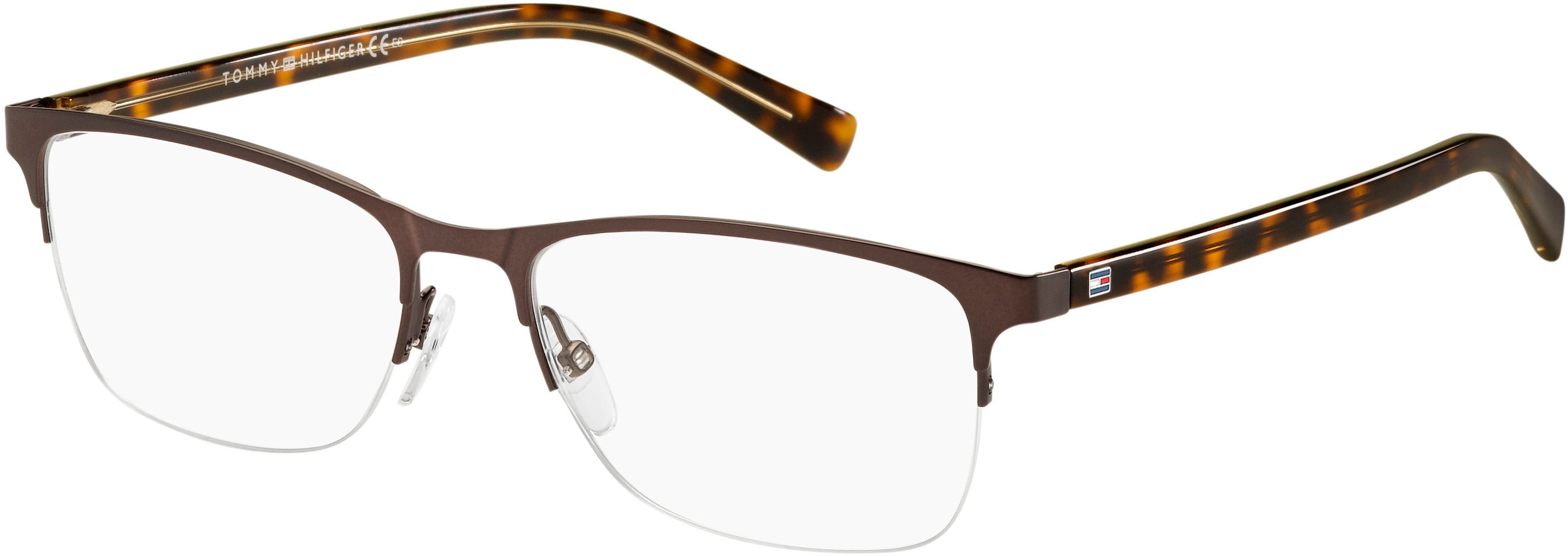 Tommy Hilfiger T. Hilfiger 1453 Rectangular Eyeglasses 0B0Q-0B0Q  Brown Havana Yellow (00 Demo Lens)