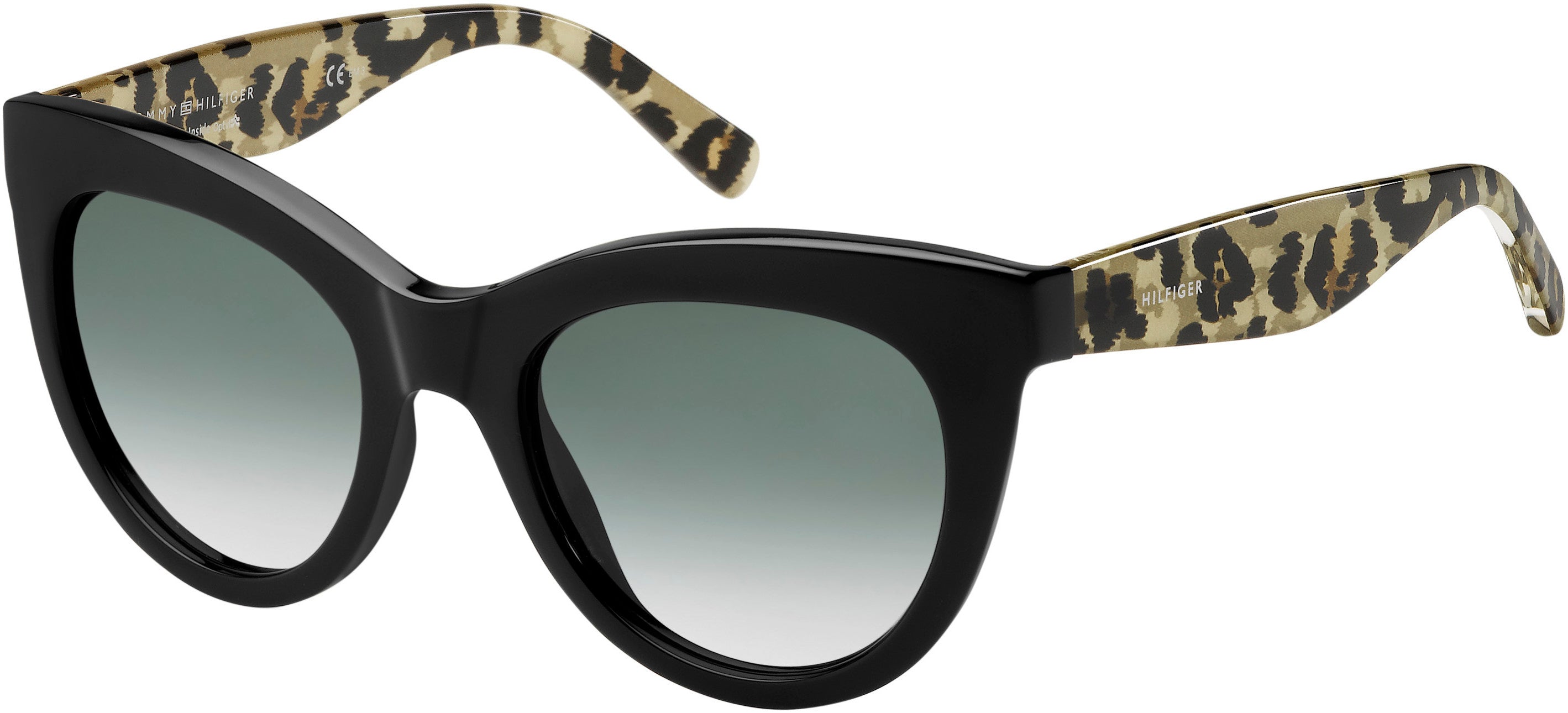 Tommy Hilfiger T. Hilfiger 1480/O/S Rectangular Sunglasses 0FP3-0FP3  Bkgd Leop (9O Dark Gray Gradient)