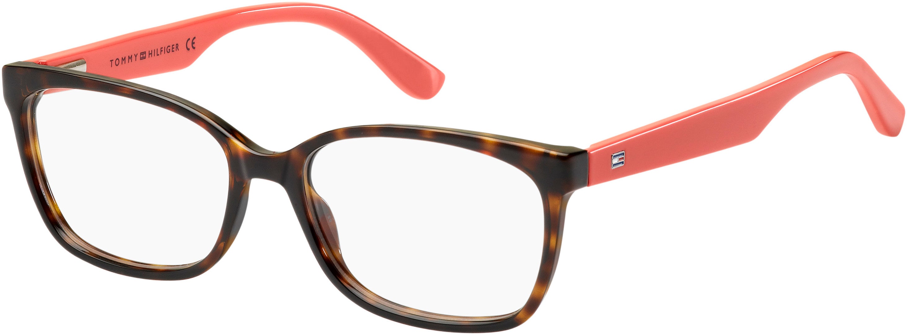 Tommy Hilfiger T. Hilfiger 1492 Rectangular Eyeglasses 09N4-09N4  Havana Brown (00 Demo Lens)