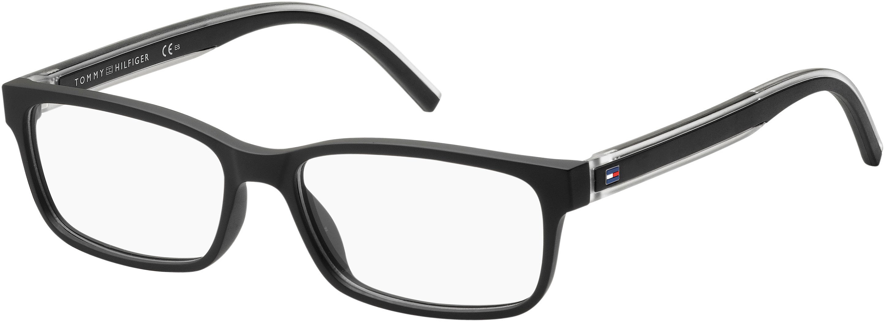 Tommy Hilfiger T. Hilfiger 1495 Rectangular Eyeglasses 0807-0807  Black (00 Demo Lens)